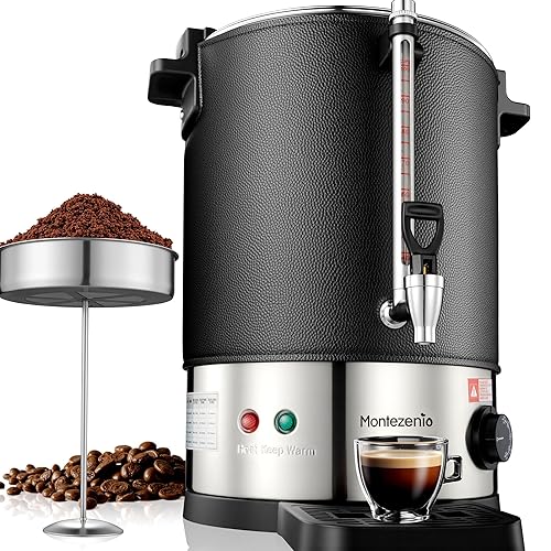 100 Cup Coffee Maker Machine Urn - Large Percolator Pot Dispenser With Double-Wall Stainless Steel, Quick Brew, Stays Hot - Also for Water, Tea, Beverage at Events & Catering Commercial Coffee Urn