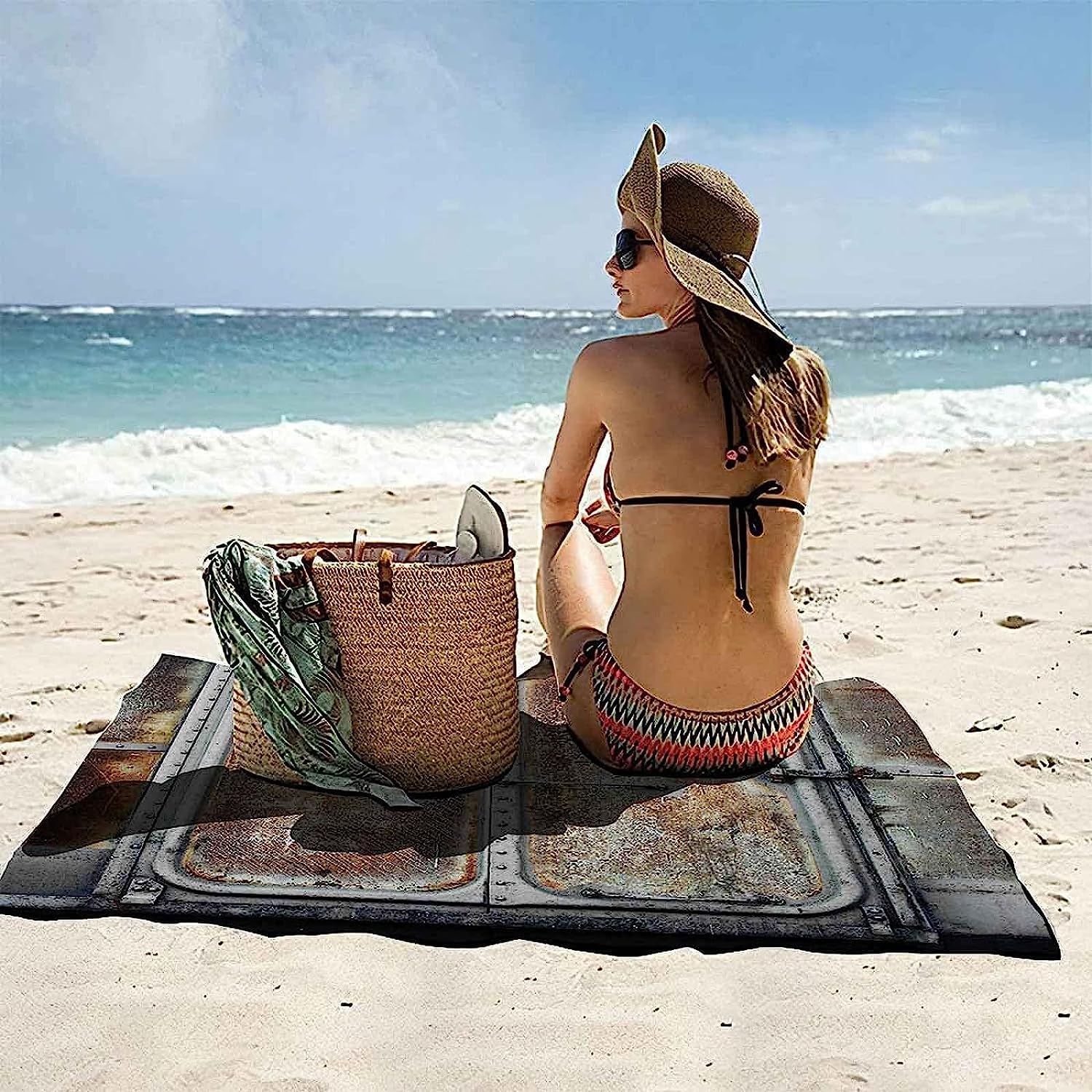 Telo Mare Microfibra 200 X 200 Cm Cancello In Ferro D'Epoca Telo Da Mare Grande, Asciugatura Rapida & Telo Mare Antisabbia, Teli Mare Compatto E Leggero, Per La Spiaggia, I Viaggi, Pi -7R6O-G9S8-8C8E