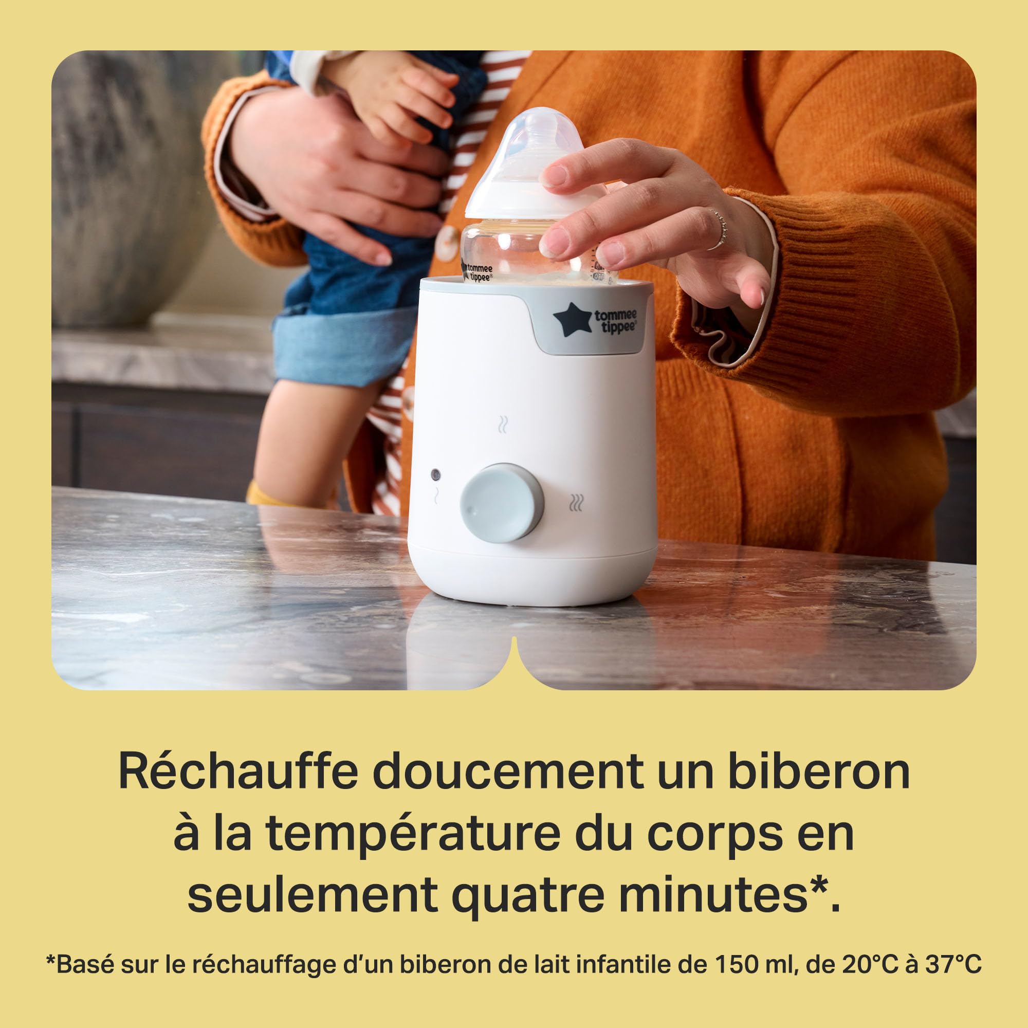 Tommee Tippee Easiwarm Chauffe-biberons et Petits Pots Électrique, Blanc, Réchauffe les Biberons en Quelques Minutes, Minuteur Automatique, Un Cadran