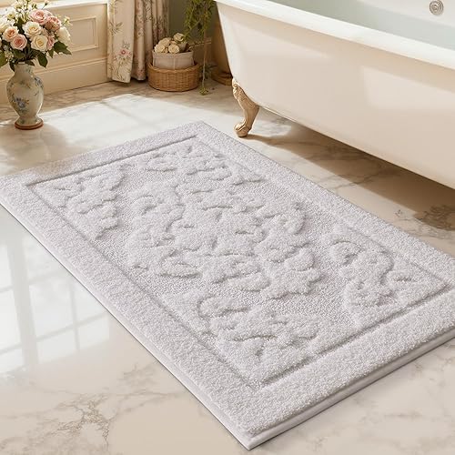 Miniatura 21 de LUMI Alfombras de baño con parte trasera de goma antideslizante, microfibra ultra suave, lavable a máquina, elegantes alfombras de baño florales