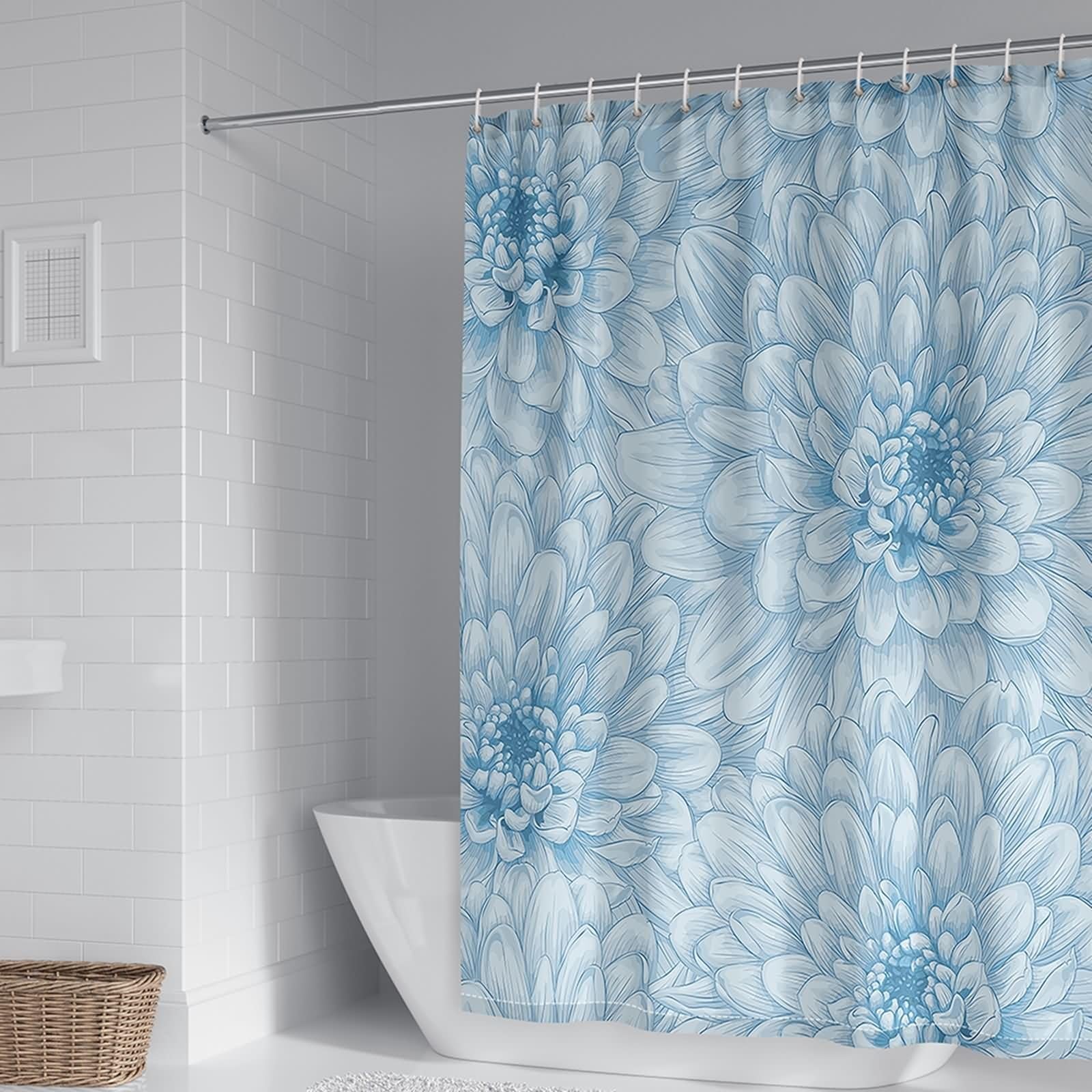 Rideau de douche anti éclaboussures KnSam bleu 300x200 pour garder le sol sec