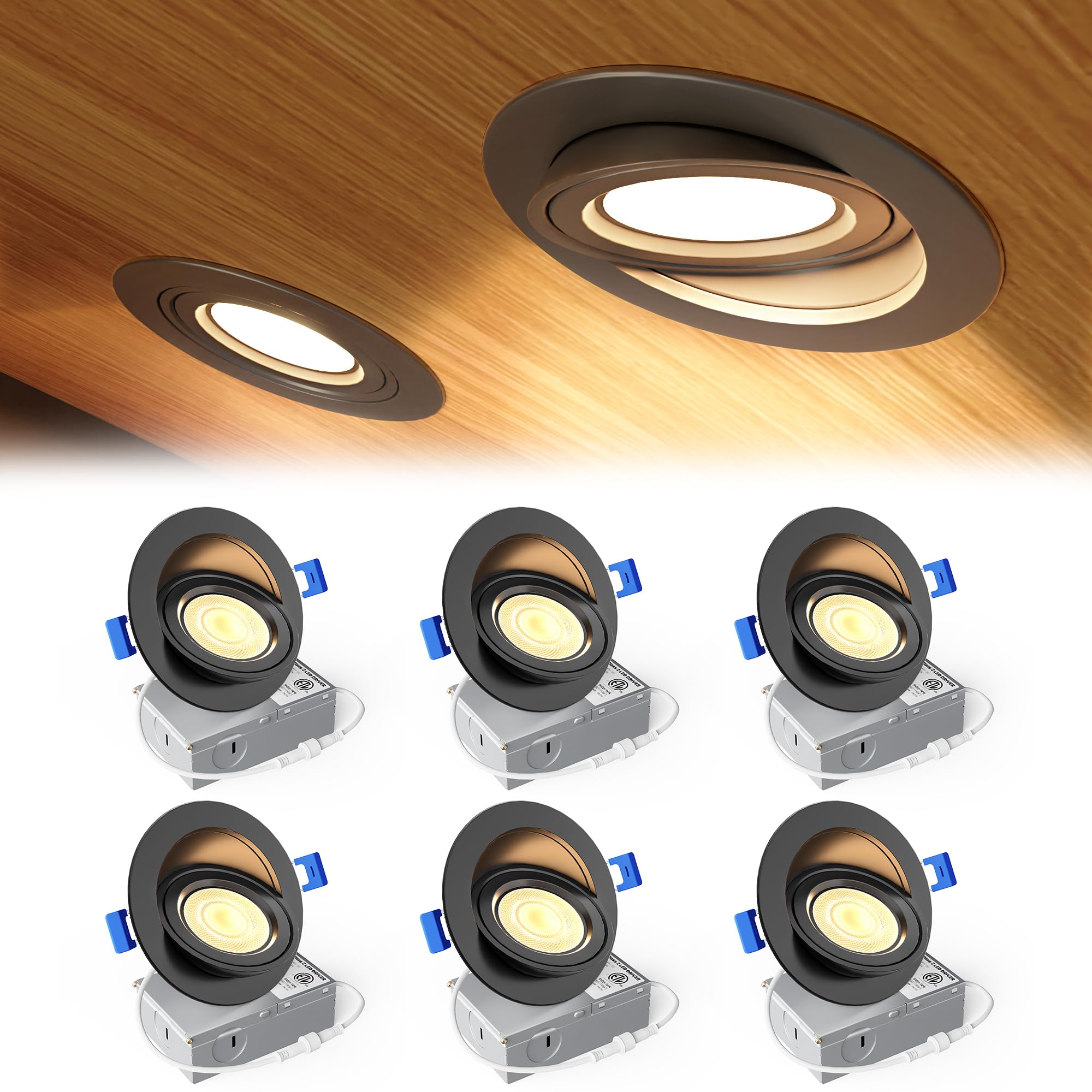 Ensenior LED Recessed Lights - 4 Pack -12