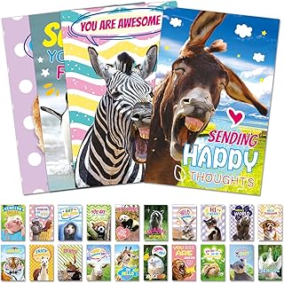 Funny Animal Postcards 58 Pieces Unique Greeting Cards Bulk Thinking of You Missing You Note Cards 4x6 Postcards Gifts for Friends Teacher