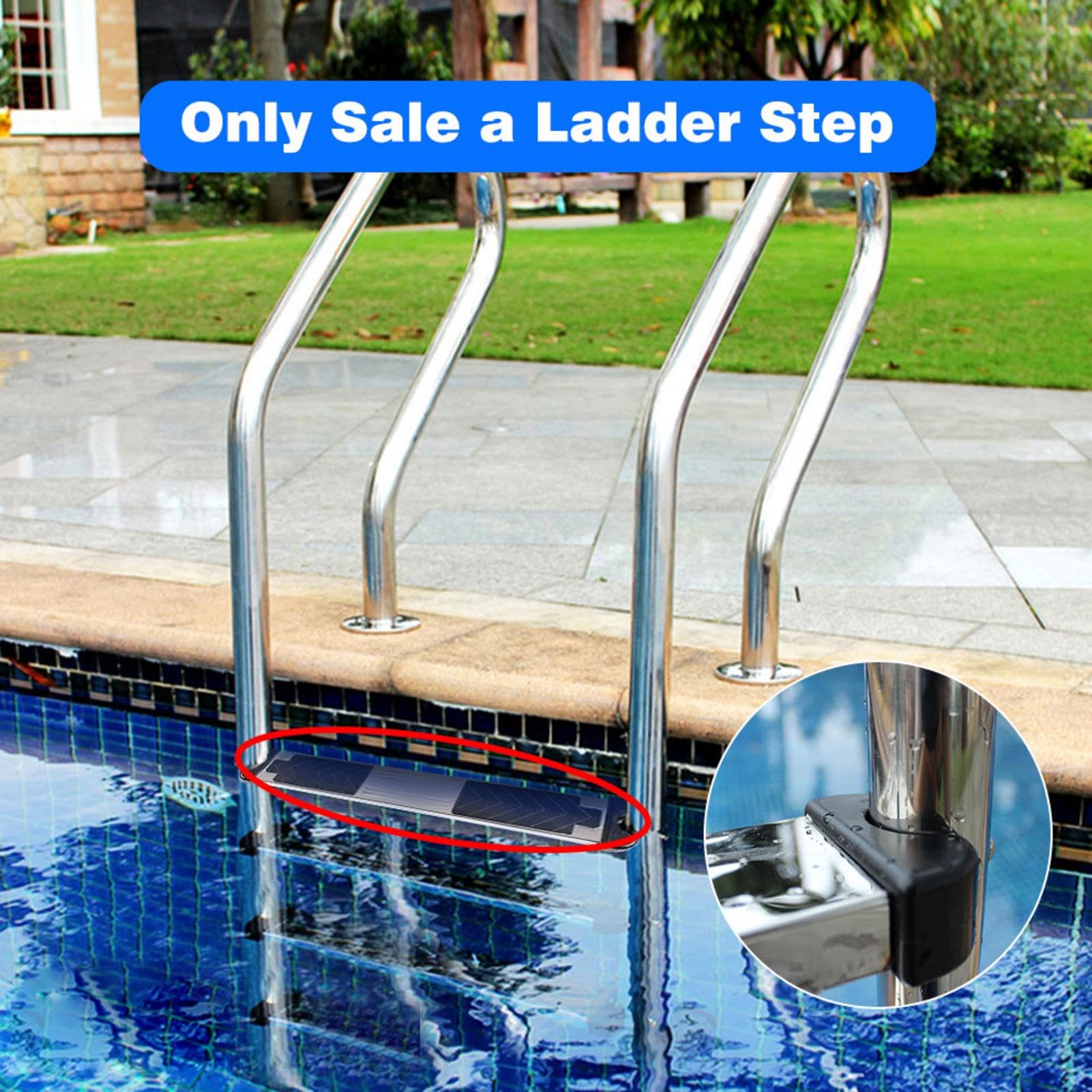 Peldaños De Escalera De Piscina 1 Reemplazo De Escalones De Escalera De Piscina | Peldaño De Escalera De Repuesto De Acero INOX con 2 Tornillos para Escaleras De Piscinas