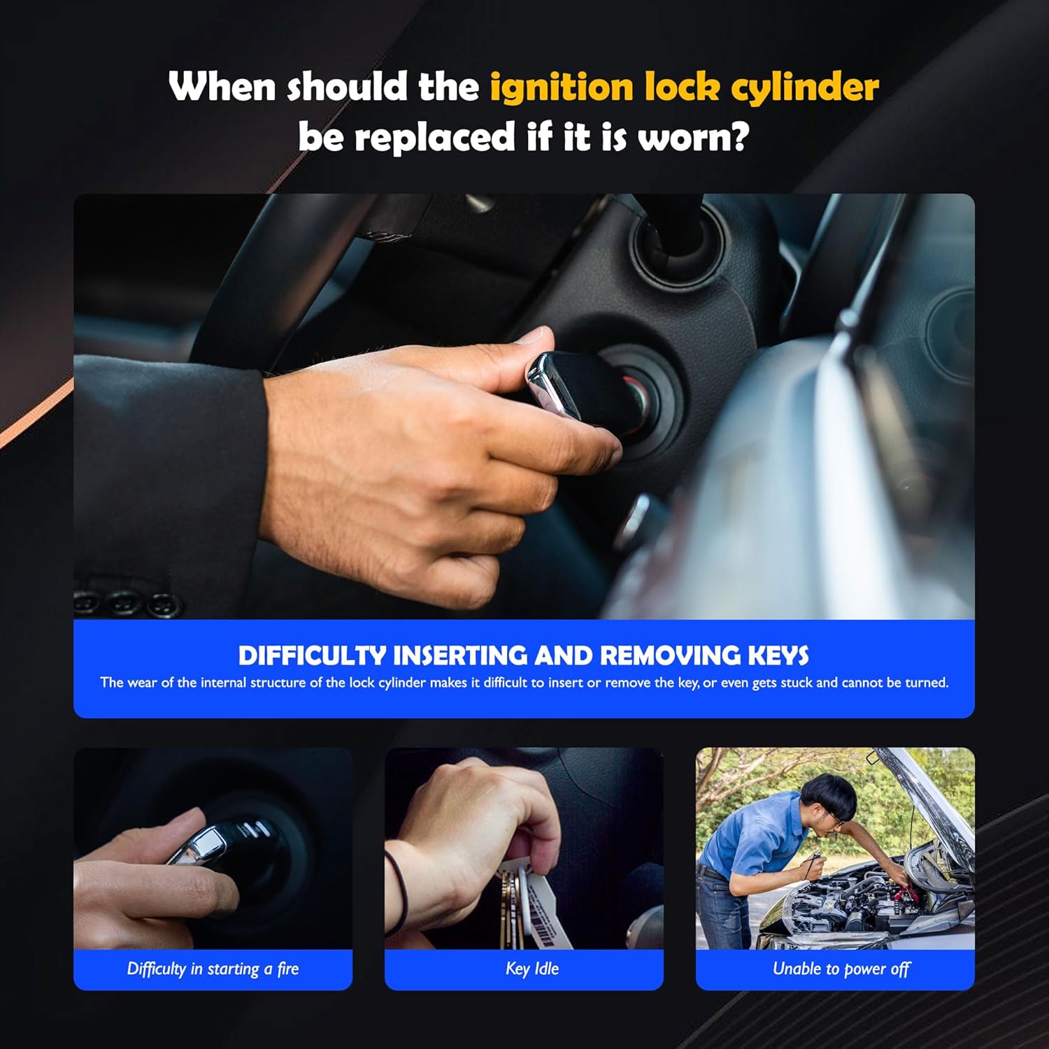 Ignition Switch Lock Cylinder Compatible with VW Jetta 2.5 GTI MK5 Rabbit Golf EOS Rabbit Scirocco Tiguan Audi A3 R8 Caddy Seat Altea Leon Toledo Skoda Octavia Superb 1K0905851B 1K0905865 5Q0905865A - Image 5