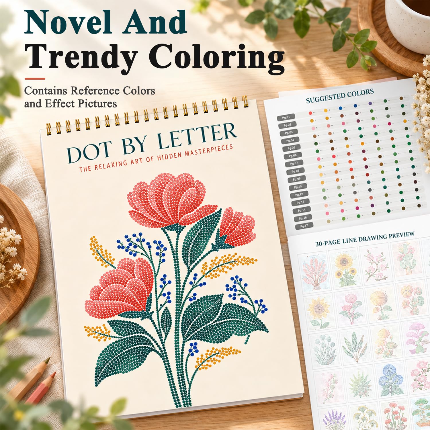 Dot by Letter Coloring Book - Stress Relief Art -4
