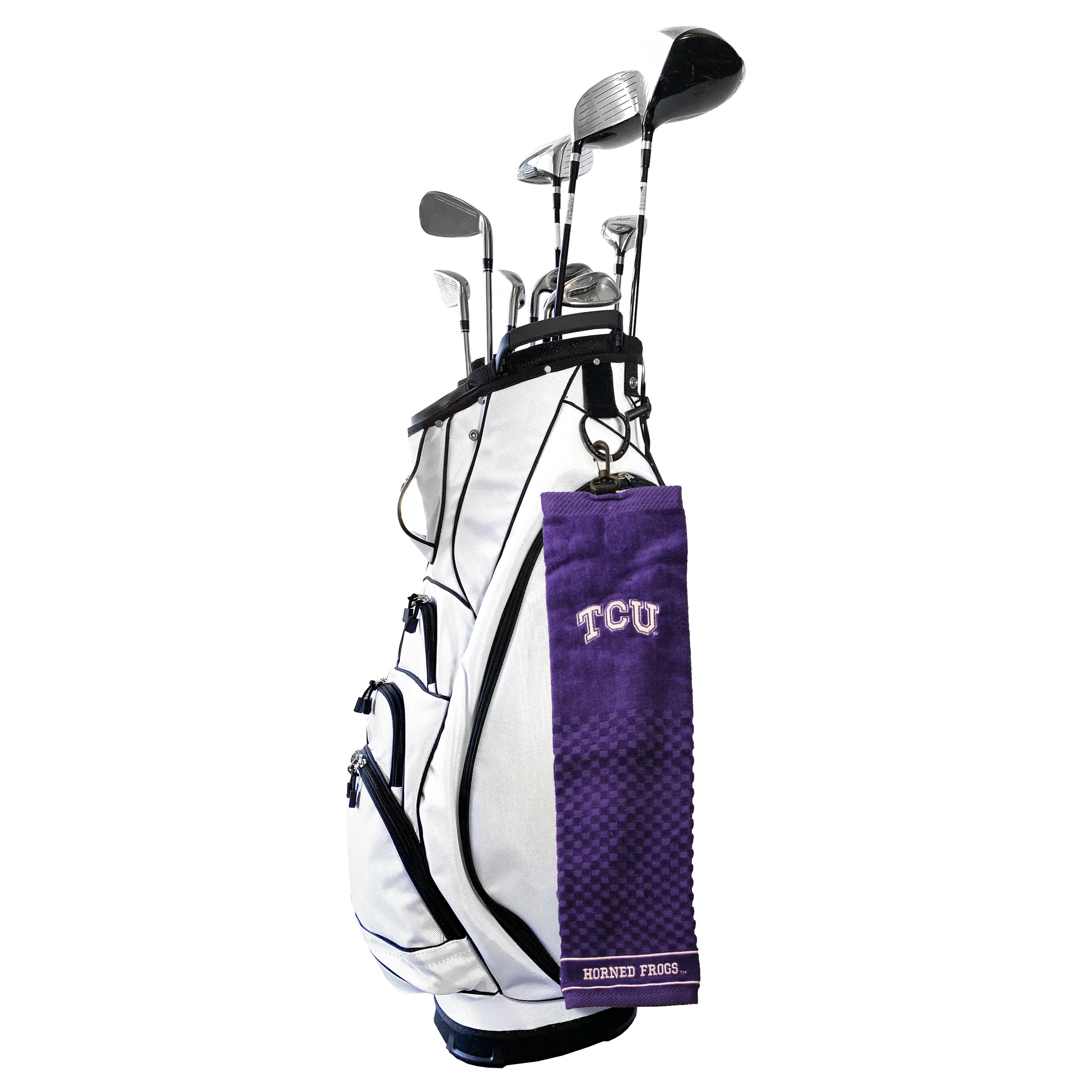Team Golf NCAA TCU Horned Frogs Embroidered Golf Towel Embroidered Golf Towel, Checkered Scrubber Design, Embroidered Logo