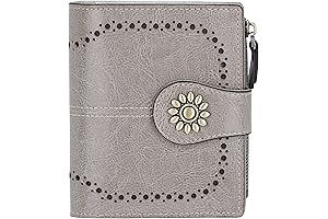 Lavemi Womens RFID Blocking Genuine Leather Zip Around Wallet Clutch