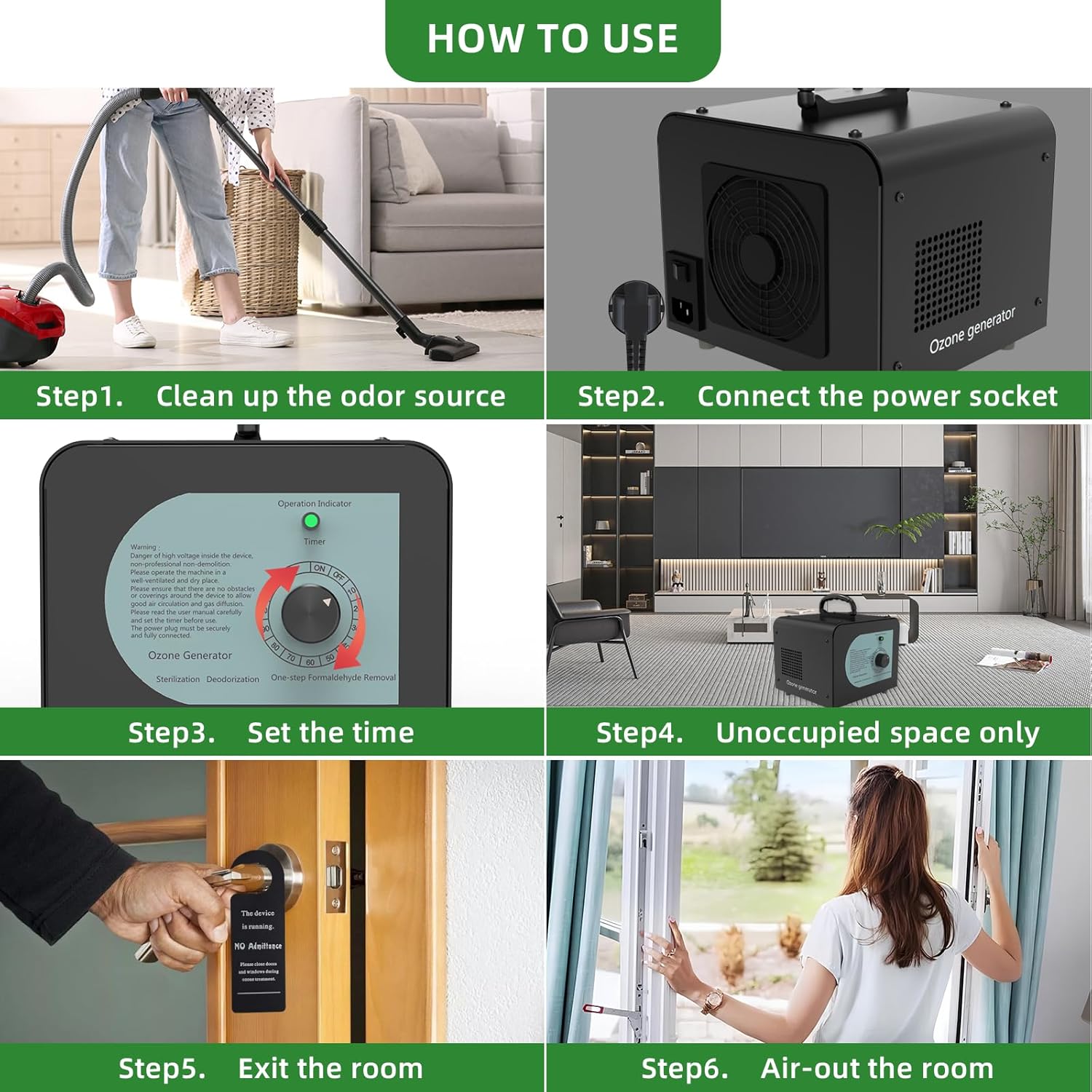 Ozone Generator Odor Eliminator 80000mg/H-High Capacity Ozone Machine Odor Removal for Large Spaces (9000 Sq. Ft)-Portable O3 Ionizer Air Purifier for Cars Homes Hotels Kitchens Pet Room