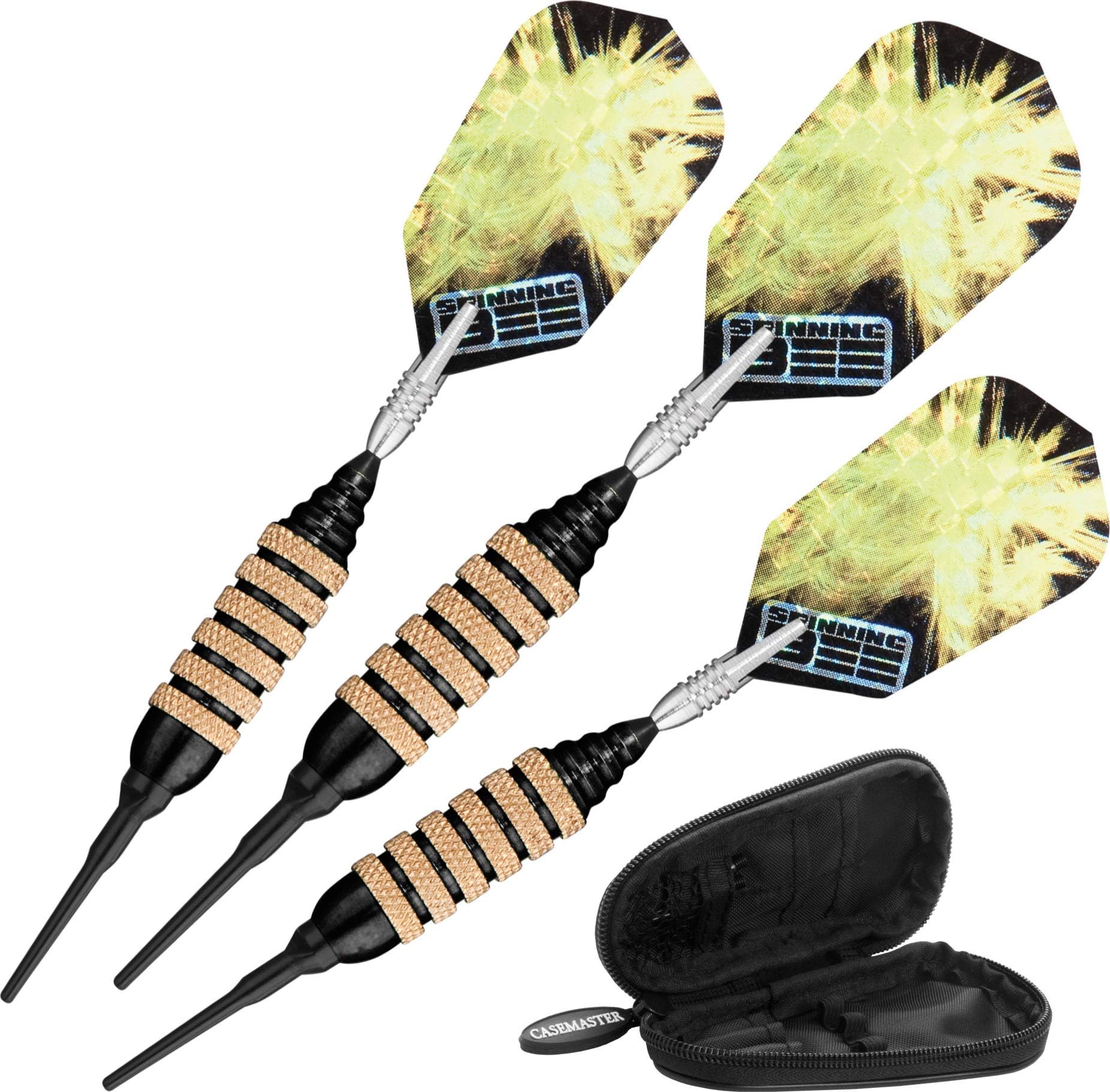 Viper Spinning Bee Soft Tip Darts with Casemaster Storage/Travel Case, 16 Grams