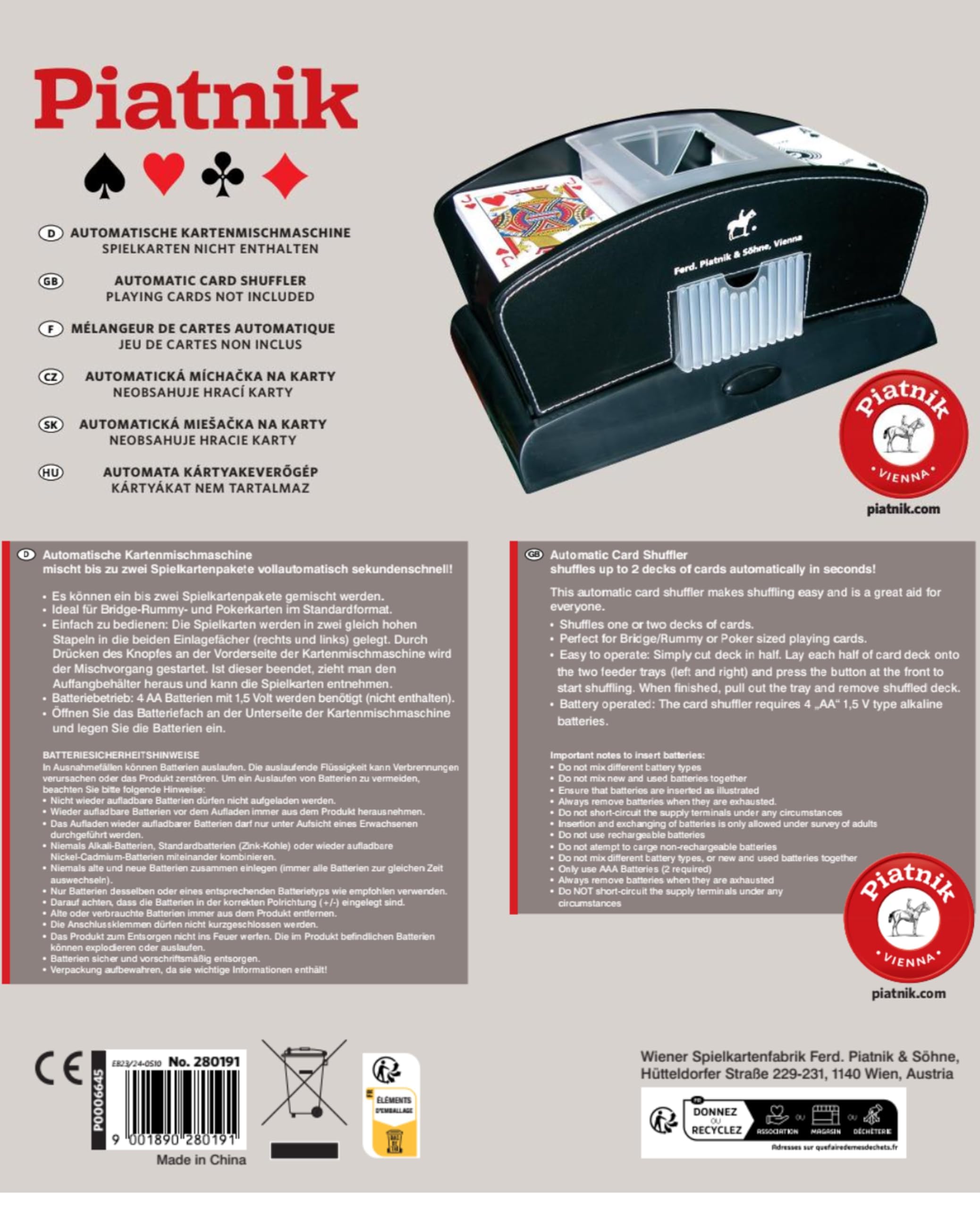 Melangeur automatique machine à battre cartes