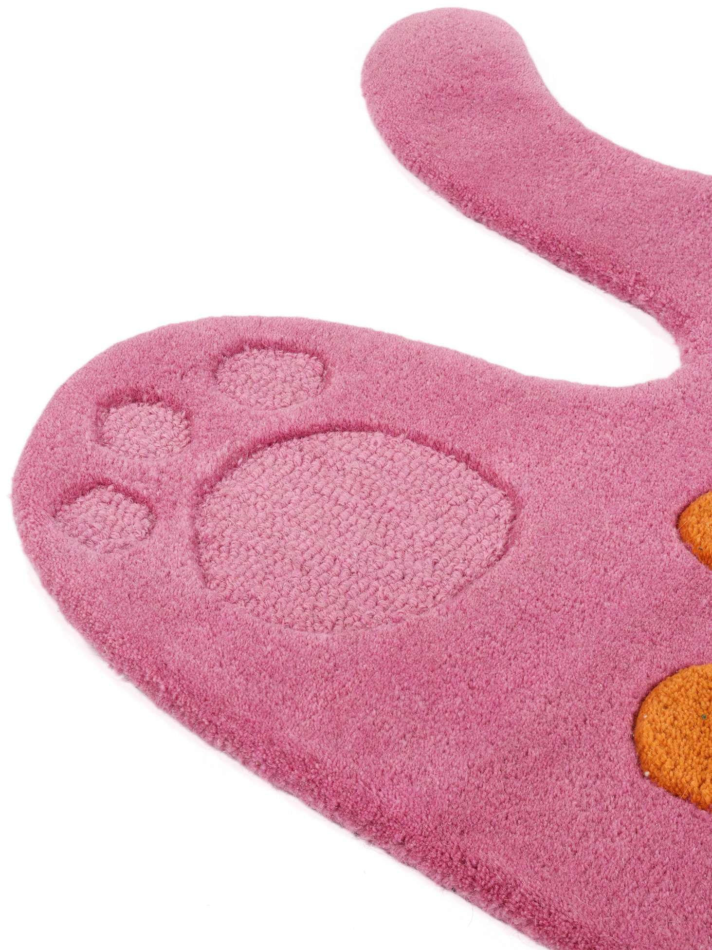 RugVista Lo Cat, Alfombra Infantil, Modernas Niños, 95 x 170 cm, Rectangular, Pelo Medio, Sala de Estar, Cuarto del bebé, Dormitorio, Limpieza en seco, Sin Productos químicos peligrosos, Rosa/naranj