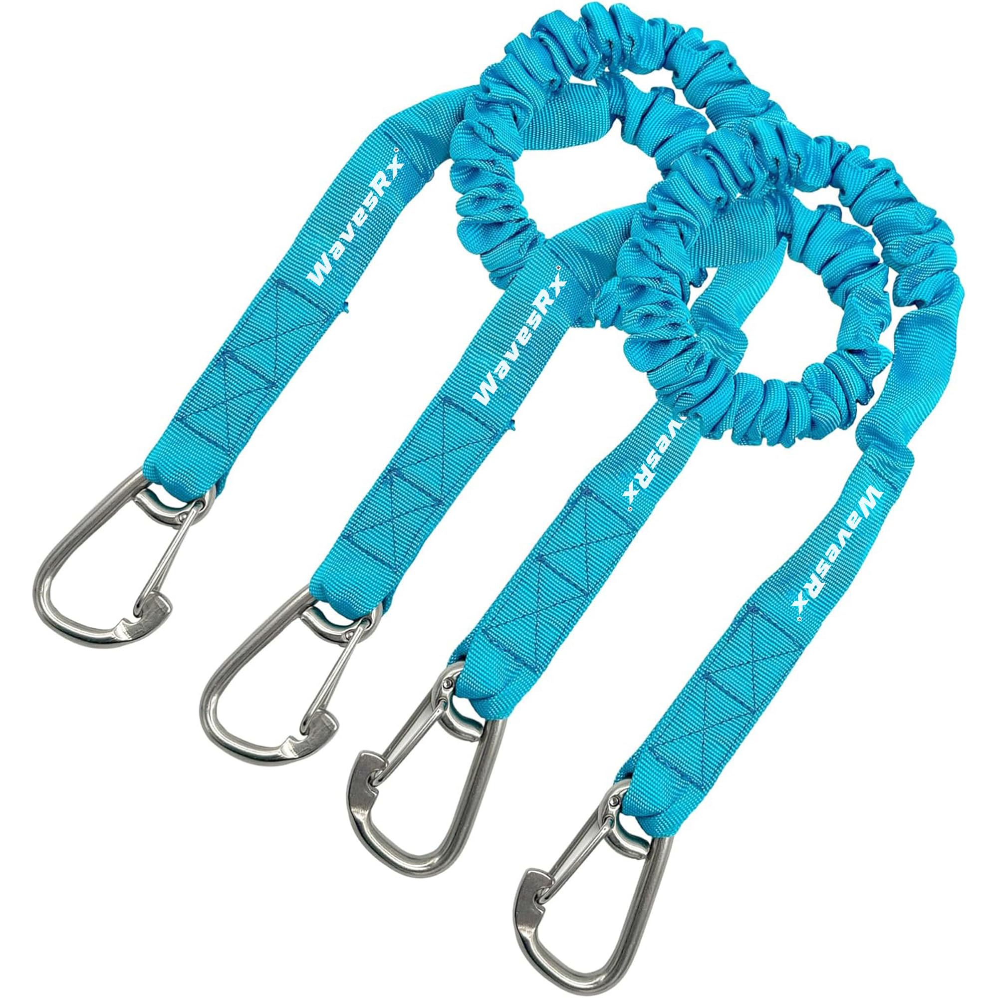WAVESRX DockingPal Premium Flat Bungee Dock Lines Lagoon Blue
