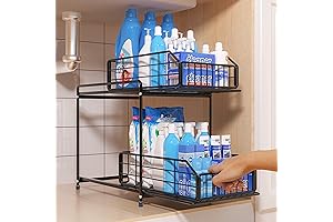 Under Sink 2-Tier Bathroom Organizer With Sliding Drawer