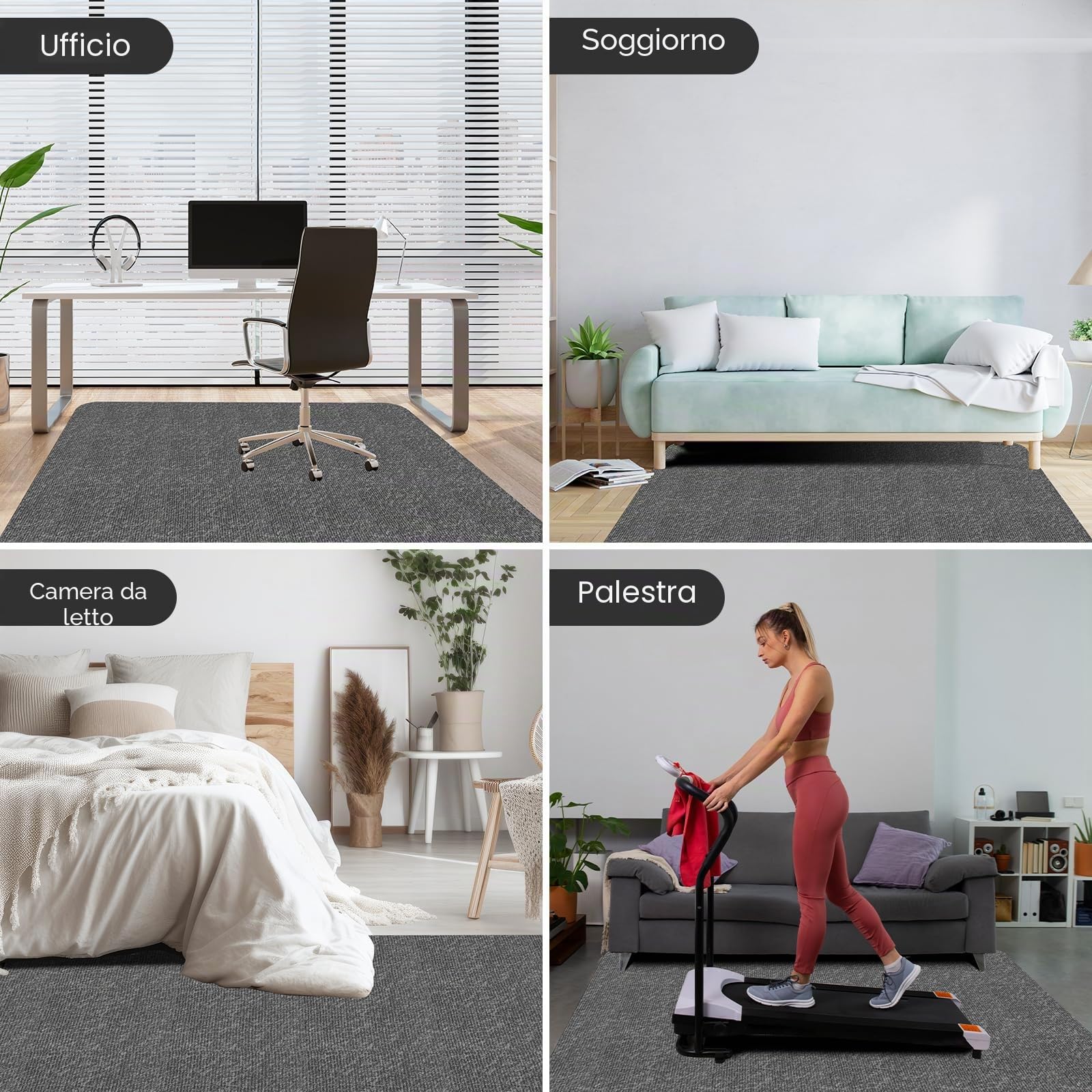 105x120cm Tappetino per sedia da ufficio,Grigio Tappeto Salvapavimento Antiscivolo,Tappeto Sedia Gaming,Tappeto per Sedia con Ruote,Tappetino Pavimenti per Parquet e Piastrelle.