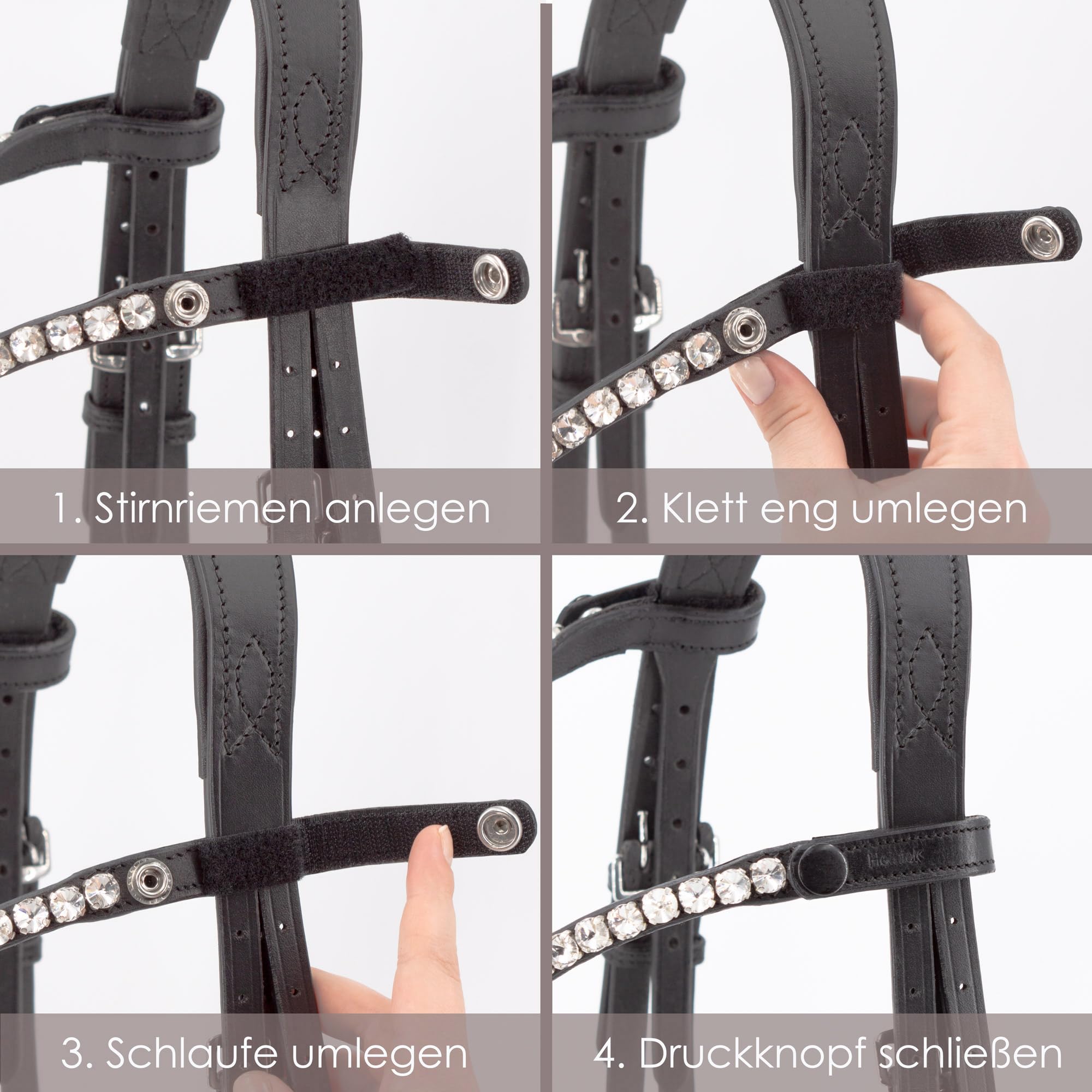 Heinick Trense Motion Lack Zaumhaken Weiss Schnellwechselsystem ~ Warmblut ~