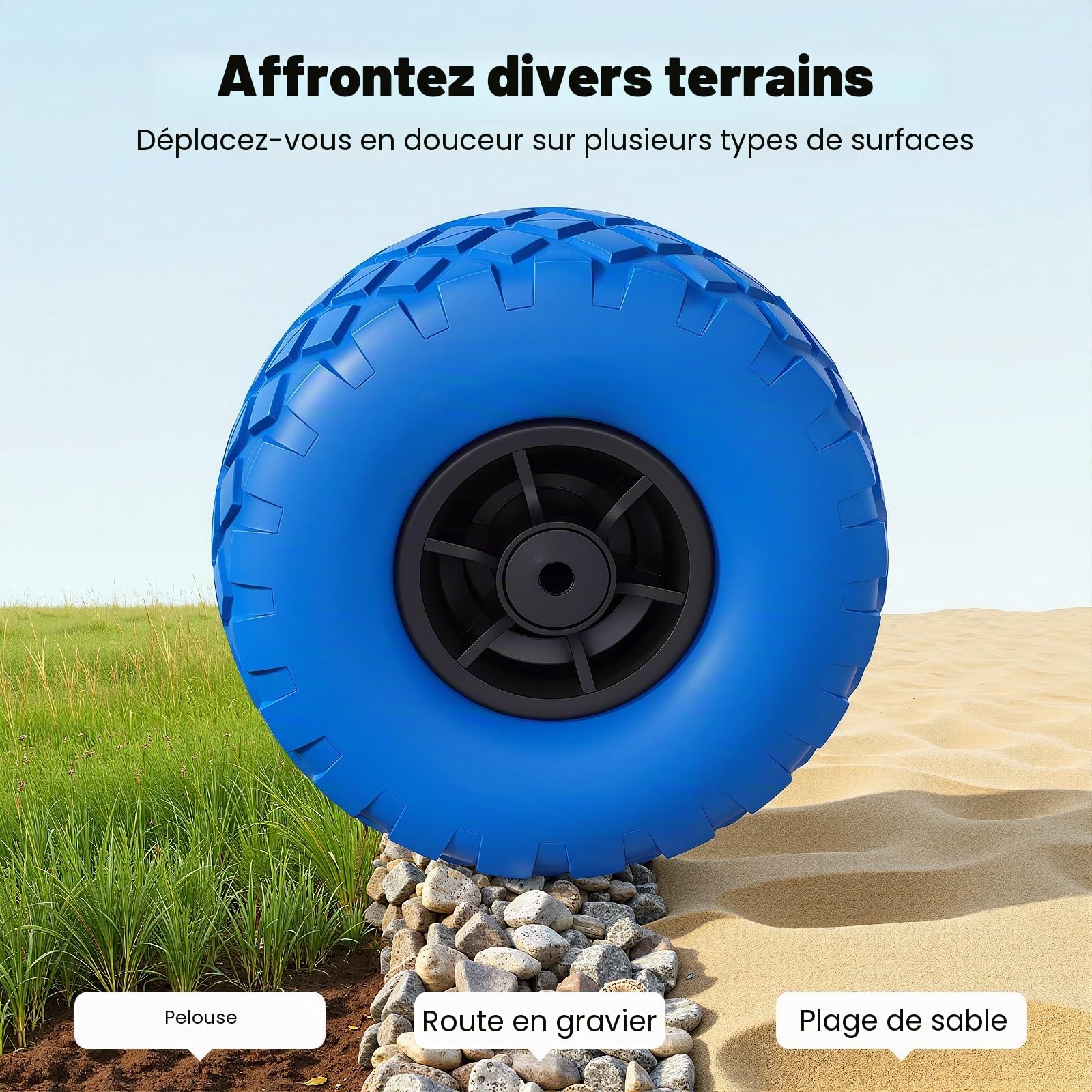 Roues arrière Sliping Roues de transport amovibles en acier inoxydable Roues de bateau Roues de bateau pneumatiques Roues de transport Roues de transport Sliping avec charge de 150 kg pour tous