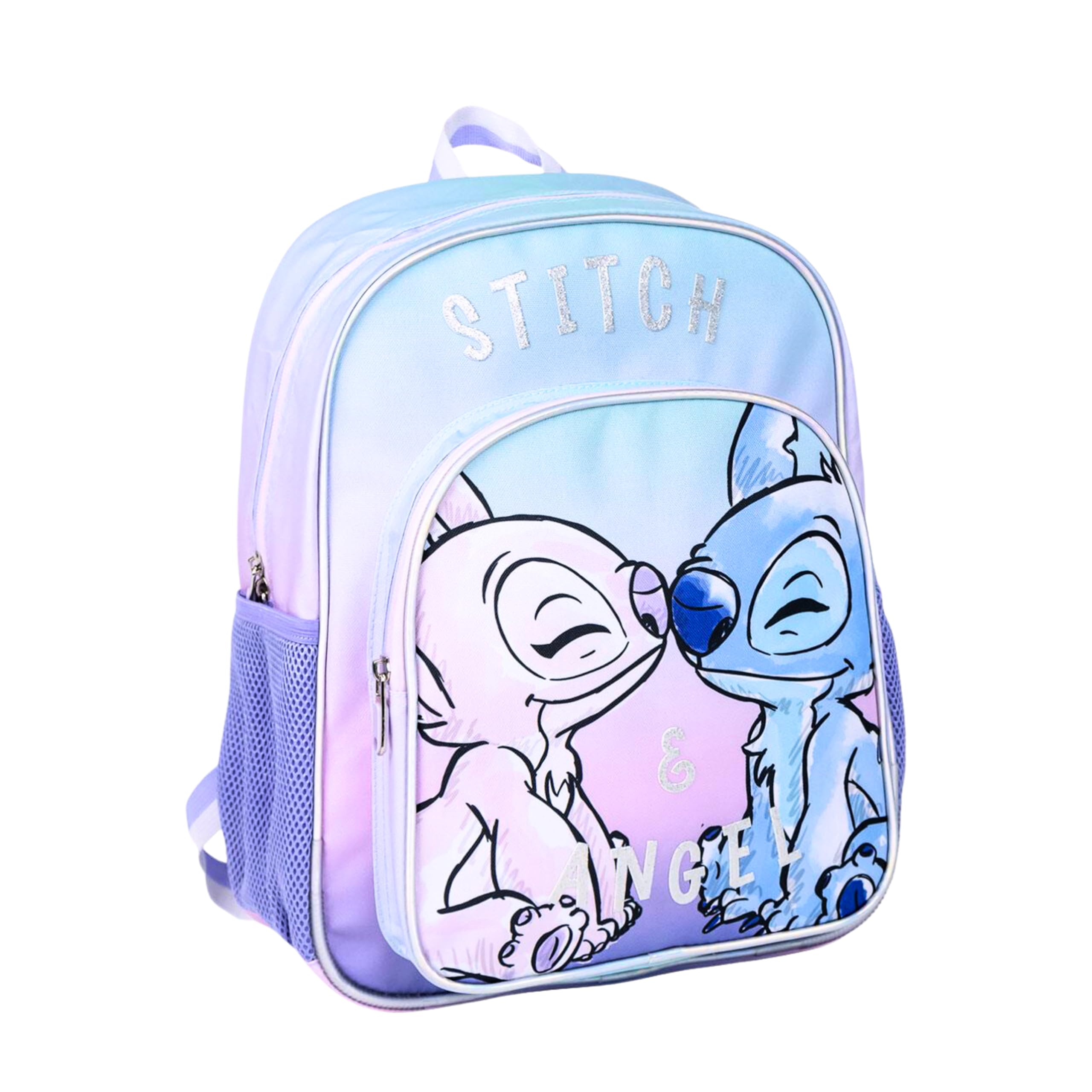 Disney Stitch y Angel Mochila para Niña, Mochila de Viaje Juvenil, Bolsa de Equipaje, Mochila Stitch y Angel Regalo para Niñas y Adolescentes