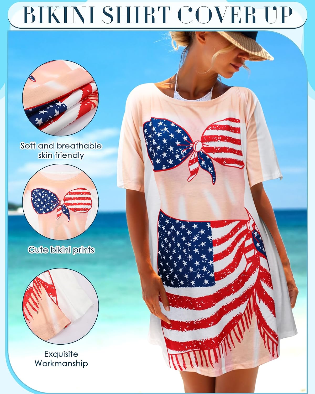 3 Pack Funny Bikini Cover Up Shirt Dress for Women Bachelorette Bikini Beach Cover Up Swimwear image 3