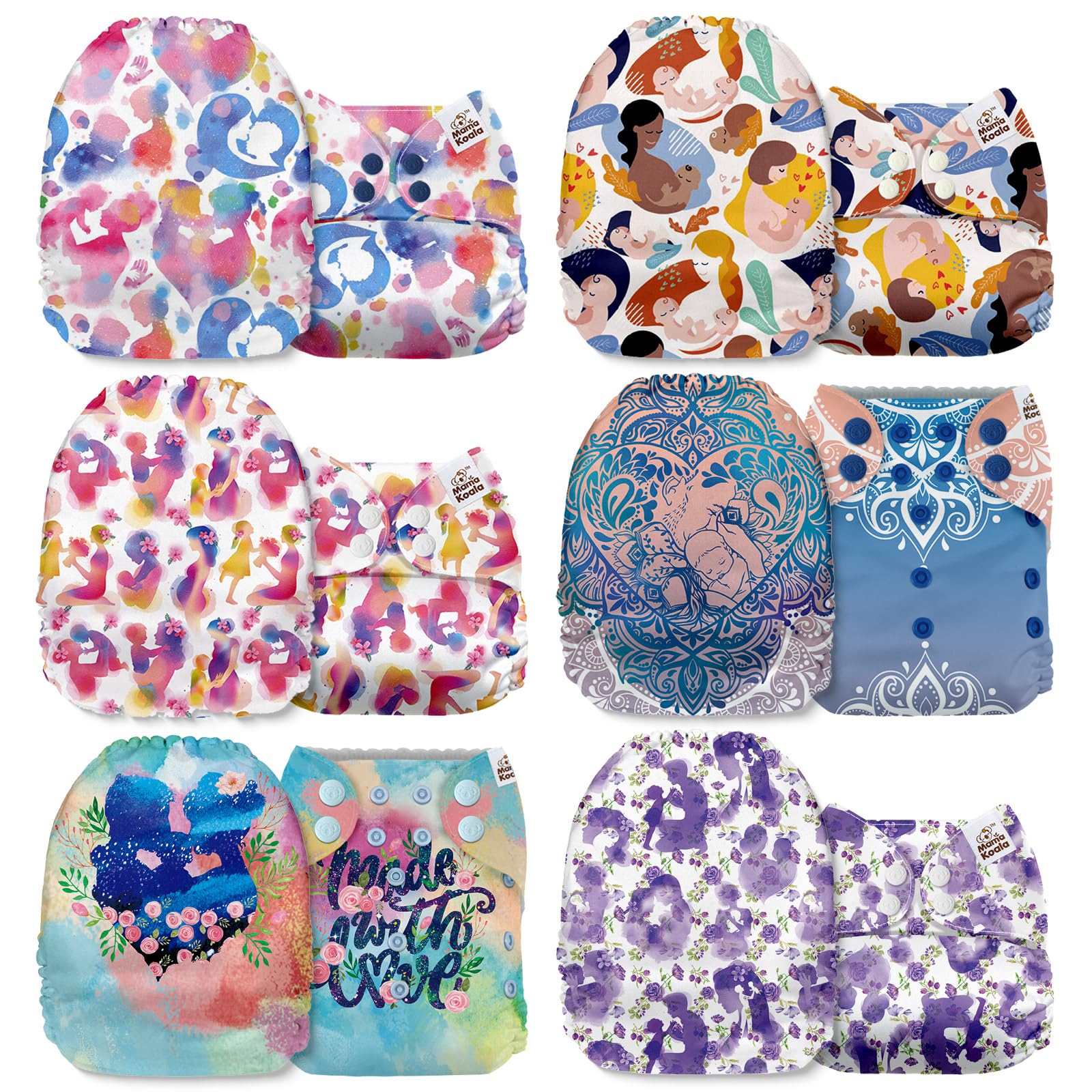 Amazon.com: Mama Koala 1.0 Cloth Diapers for Babies, 6 Pack Pocket