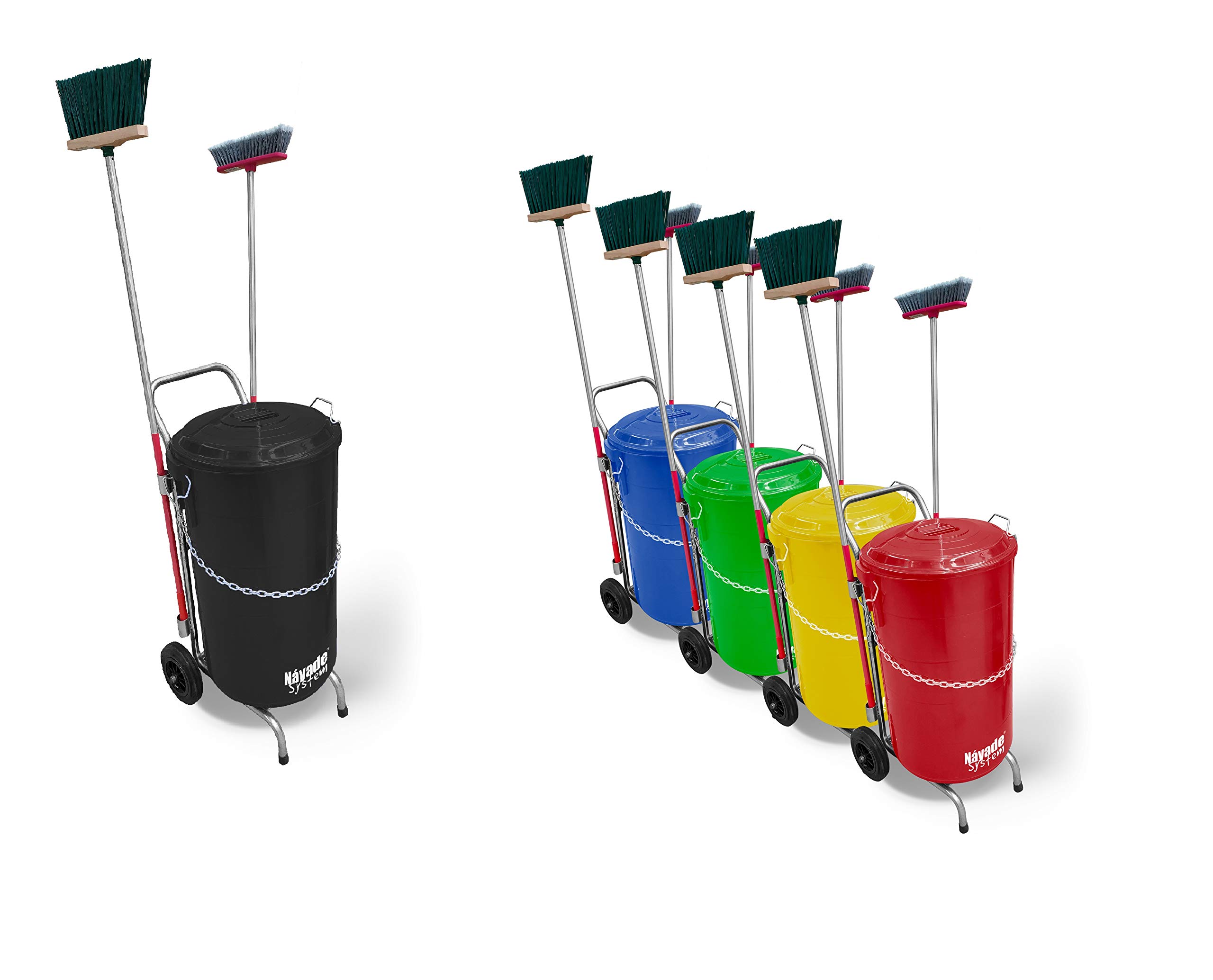 Náyade System Street Cleaning Cart Eco Plus- Carro de Limpieza viaria + Cubo y Tapa 120 Lt.