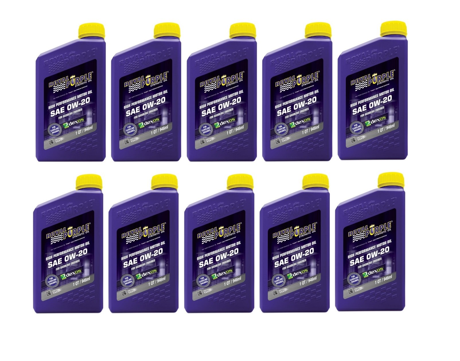Royal Purple API-Licensed SAE 0W-20 High Performance Synthetic Motor Oil - (Pack of 10)