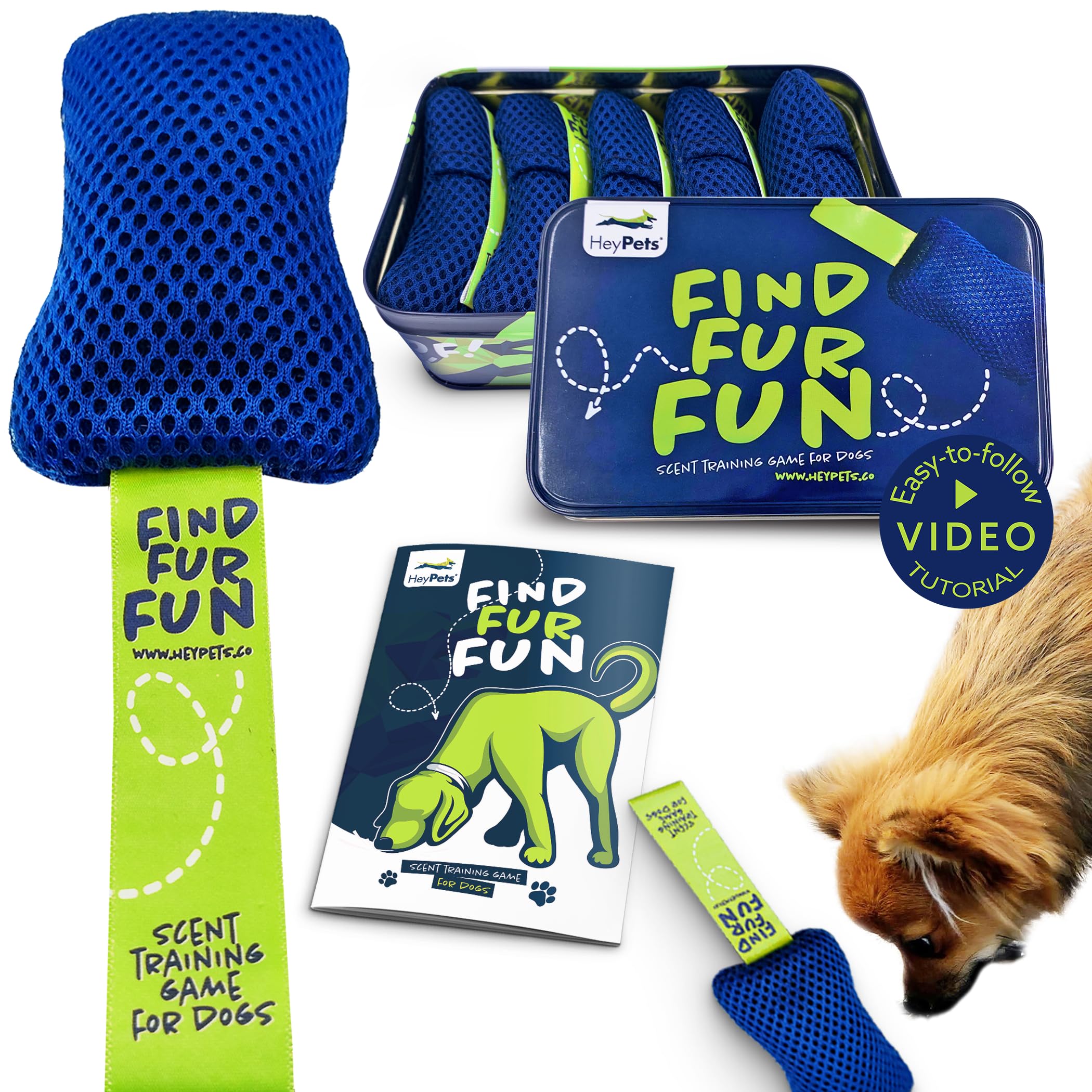 HeyPets Find Fur Fun Scent Training Game for Dogs | Brain Games for Dogs, Mental Stimulation for Dogs, Games for Dogs, Scent Training for Dogs, Brain Training for Dogs, Dog Training Games