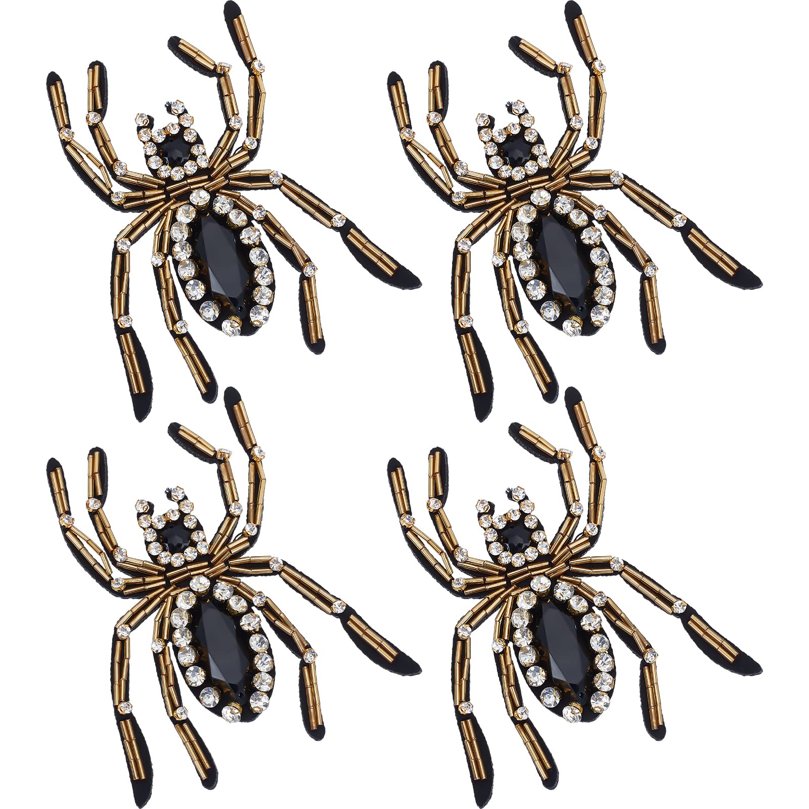 Parches de araña de diamante WEBEEDY con cuentas para coser en ropa y bolsos