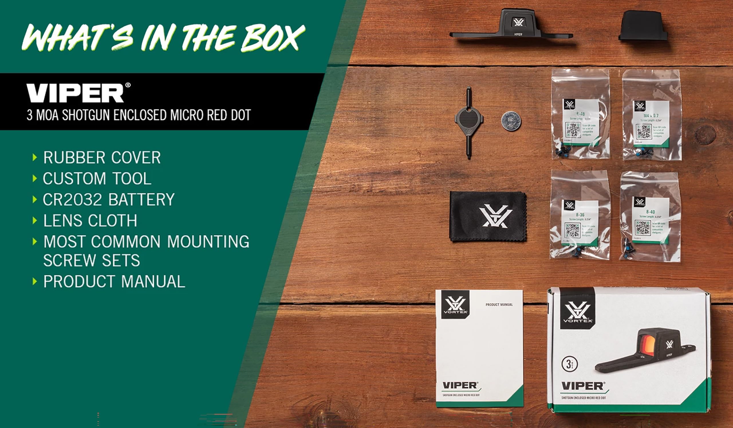 Vortex Optics Viper SG Enclosed Micro Red Dot Sights - 3 MOA Red Dot