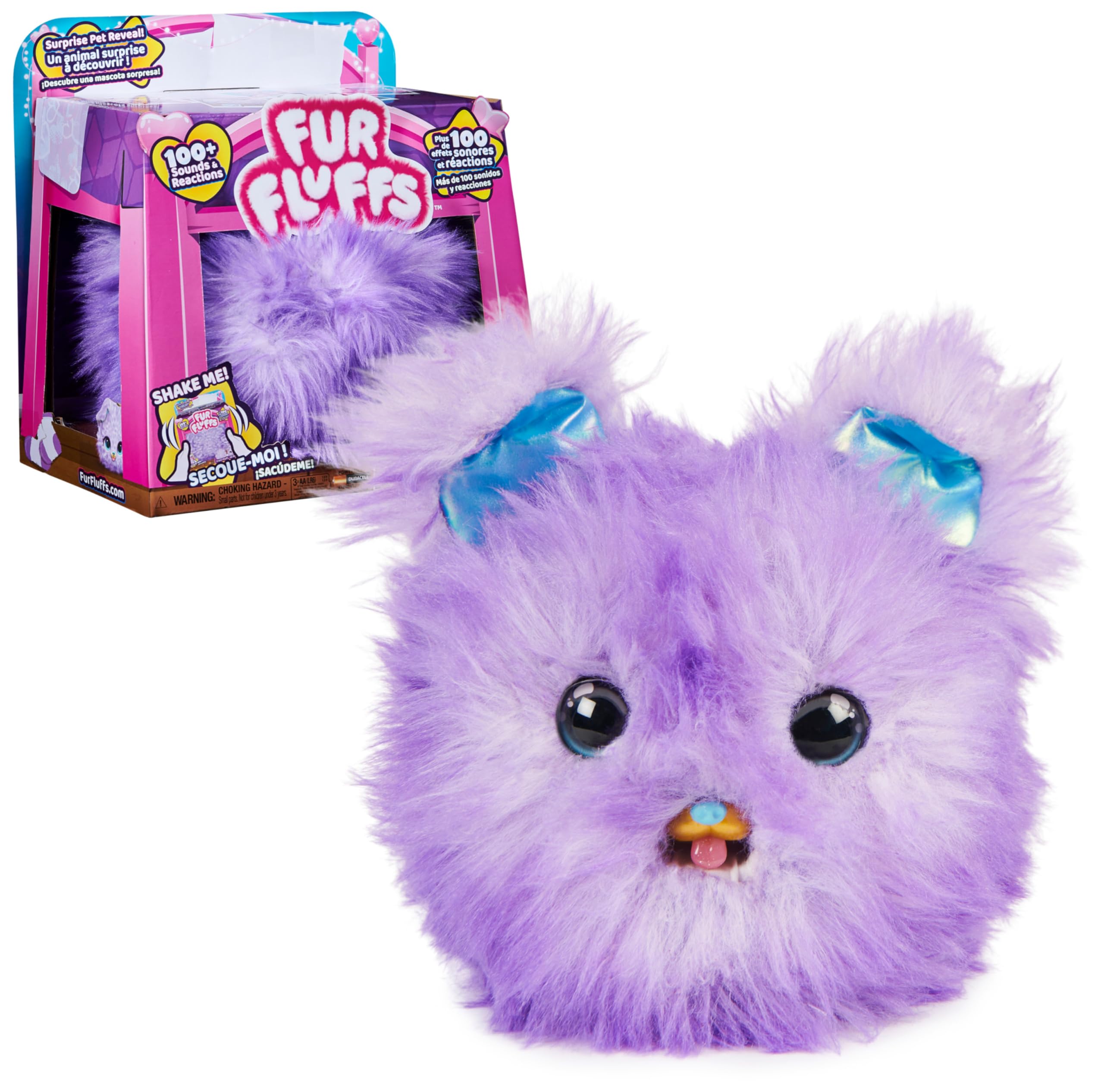 Fur Fluffs, Pupper-Fluff, Surprise-Reveal Interactive Toy Pet with over 100 Sounds and Reactions, Kids’ Toys for Girls Aged 5 and up