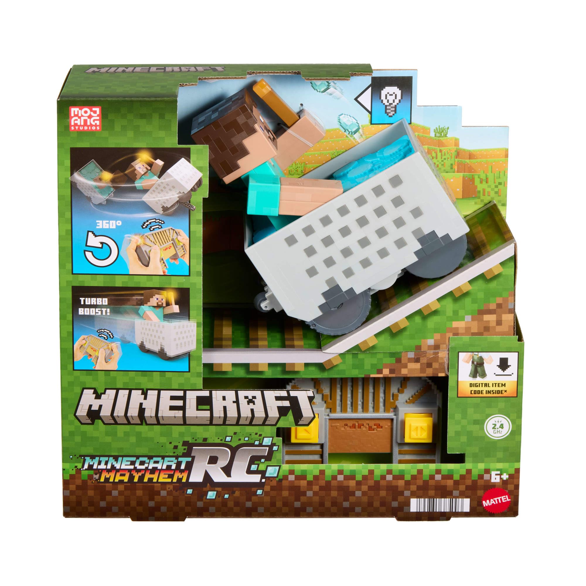 Mattel Minecraft Zdalnie sterowany wagonik ze Steve'em