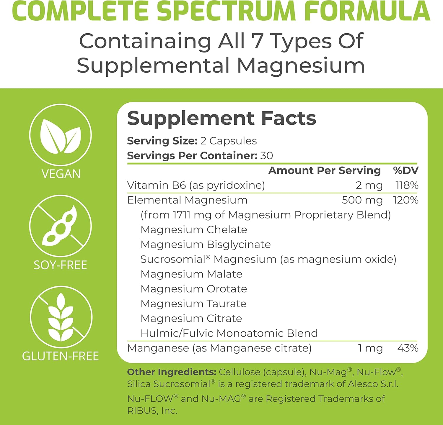 Magnesium Breakthrough Supplement 4.0 - Has 7 Forms of Magnesium Like Bisglycinate, Malate, Citrate, and More - Natural Sleep Aid - Brain Supplement - 60 Capsules : Health & Household