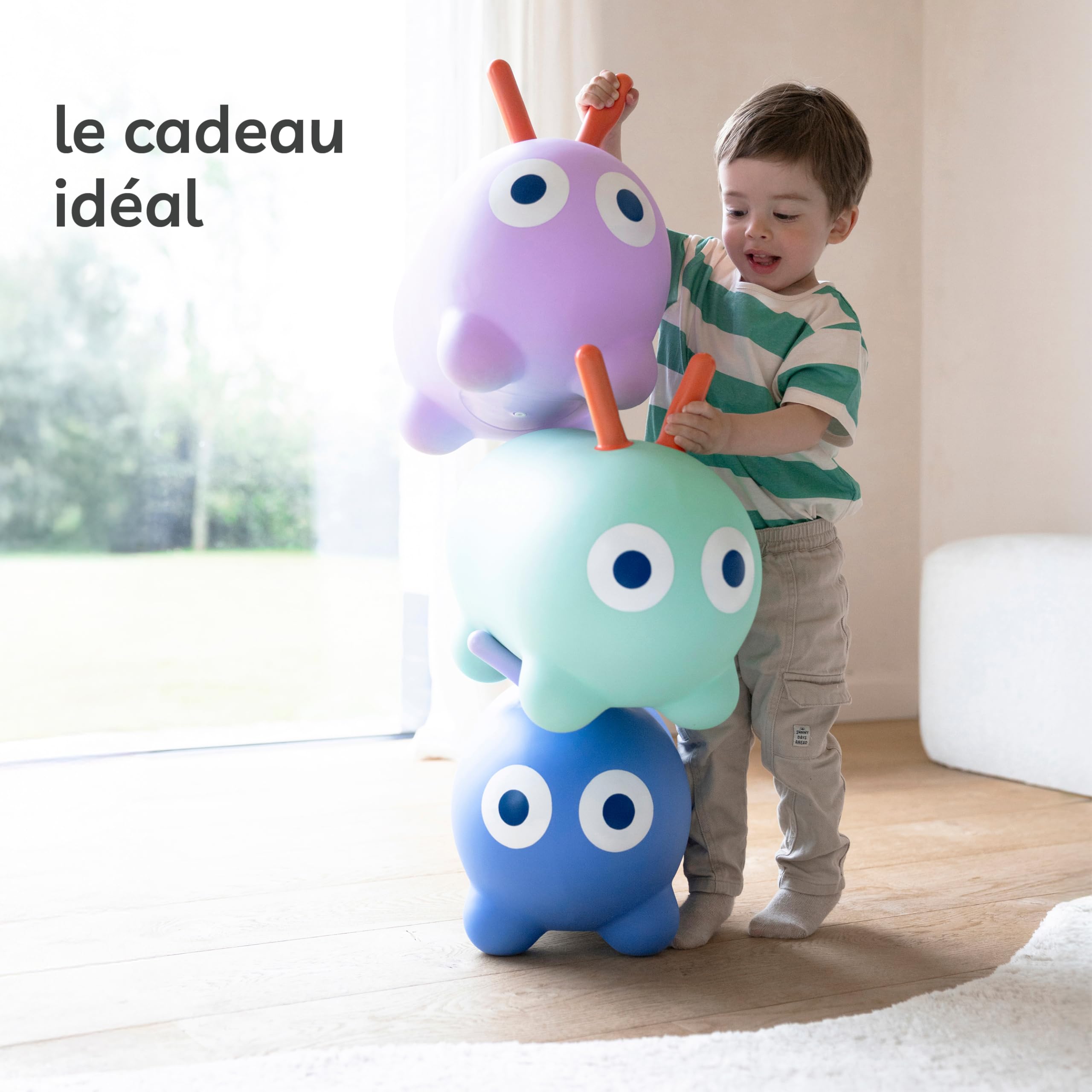 QUUT – Skippi Animal Sauteur – Juguete inflable – interior y exterior – Bomba incluida – 35 x 46 cm – Regalo – Diseño – a partir de 12 meses (verde menta)