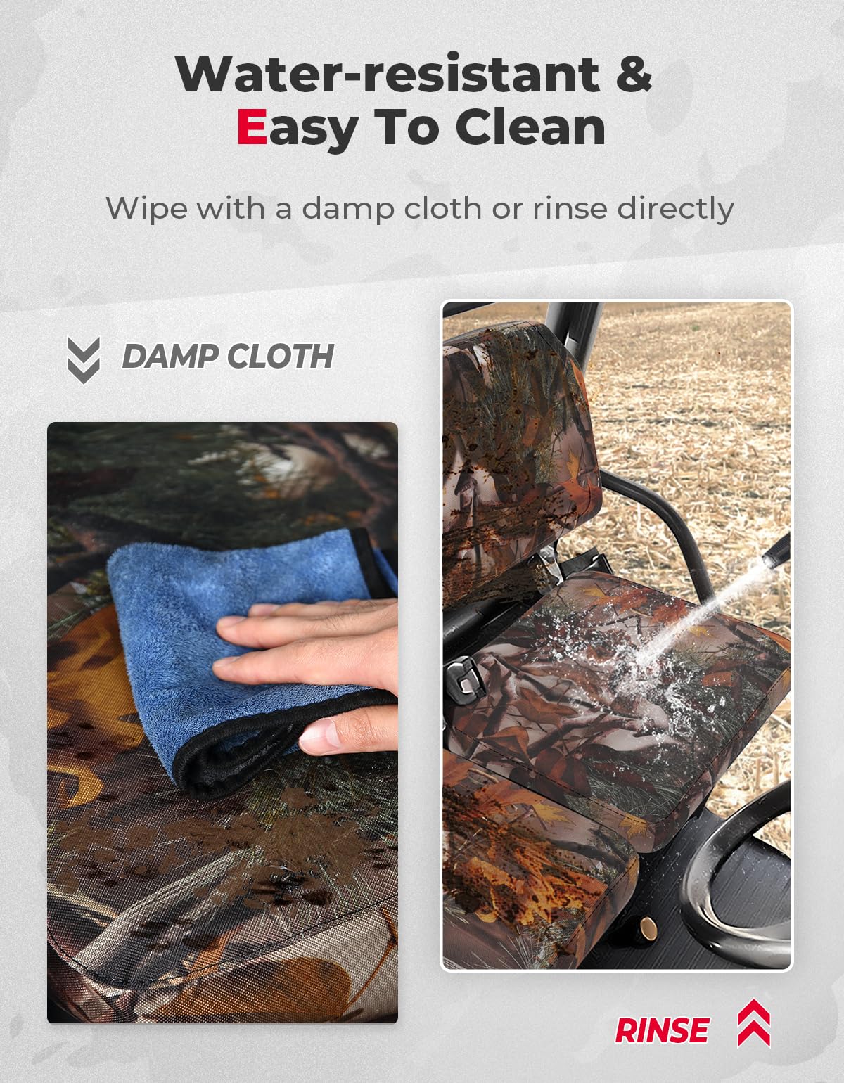 KEMIMOTO Seat Covers Camo Compatible with Kubota RTV X900, RTV X1100, RTV X1120D and 1140 2014-2021 - Image 4