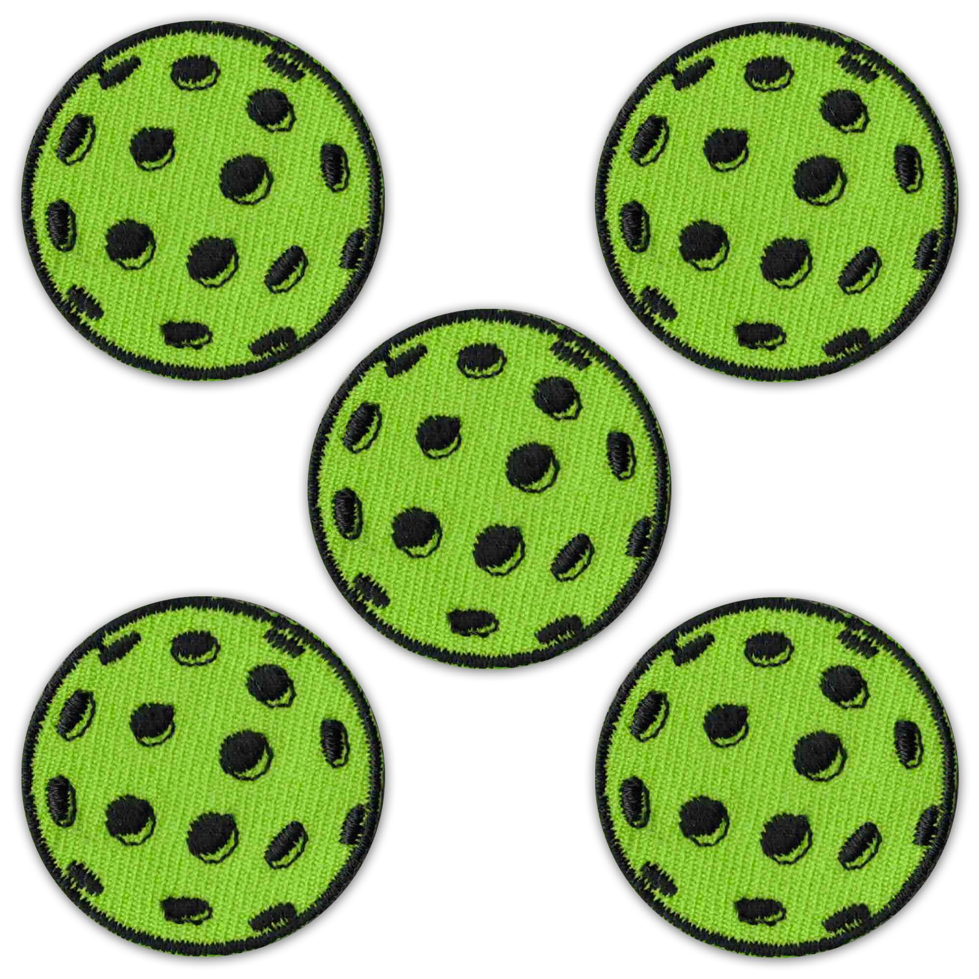 Pickleball Patches (5-Pack) | Pack Includes 5 Pickleball Patches, Iron On Sports Embroidered Patch Appliques Iron-On, Glue On, or Sew on to Hats, Clothing, Accessories (Pickleball)
