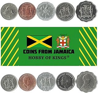 Jamaica 5 Mixed Coins | 1 Cent to 10 Dollars | Jamaica Currency Since 1969