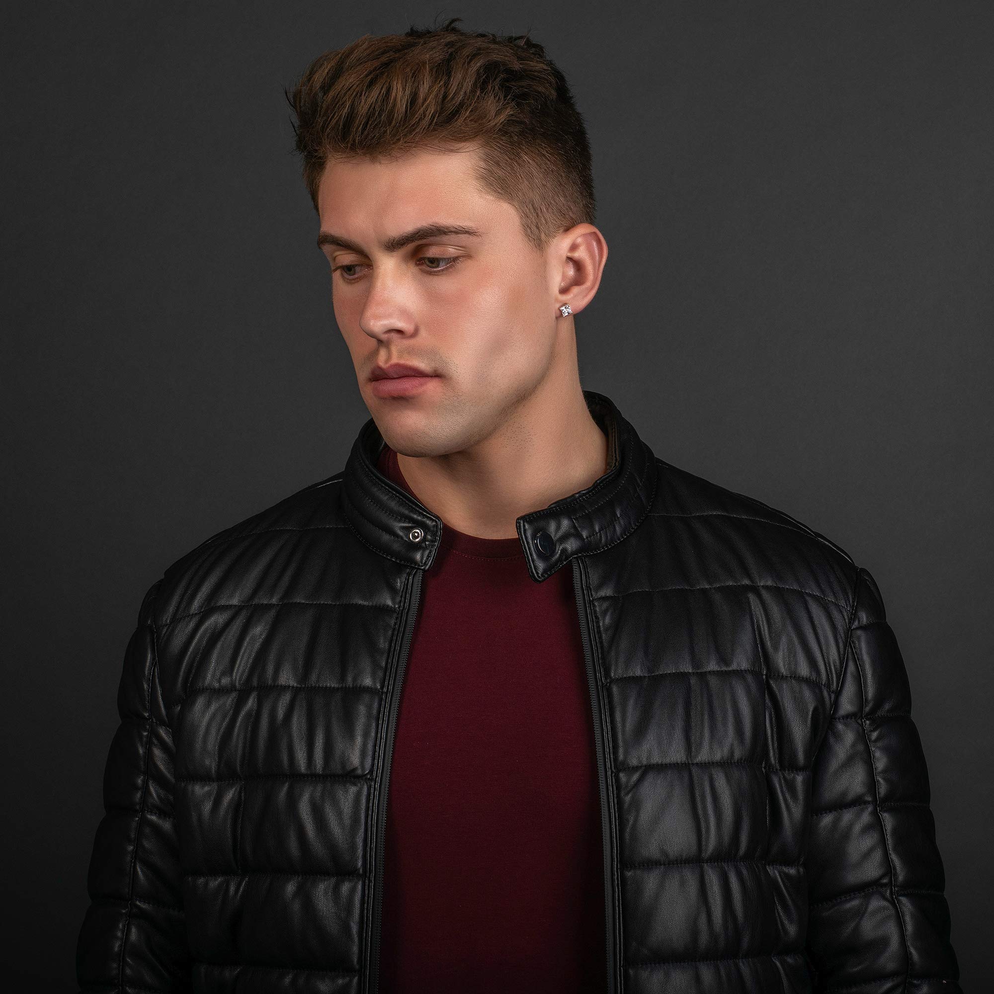 Namana Orecchini Quadrati da Uomo, Orecchini in Argento 925 o Ottone per Uomo e Ragazzo con Solitario Quadrato in Zirconia Cubica da 6 mm, Gioielli Uomo