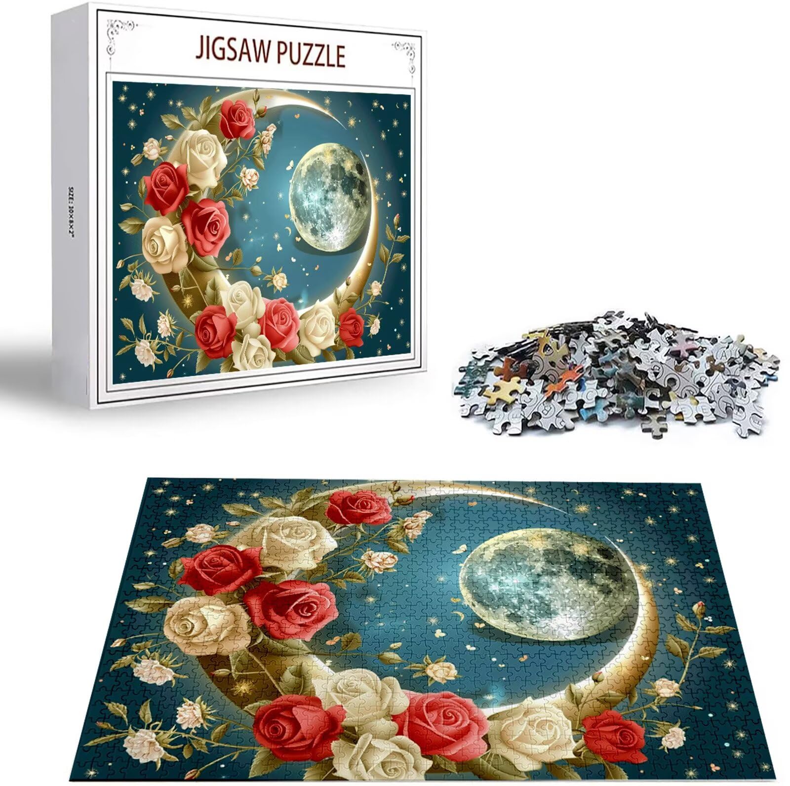 Puzzle 2000 Pezzi, 3 4 5 Anni Puzzle Luna 6 7 8 Anni Giochi Educativi Sostenibili Con Motivi Per Adulti Da Gioco in Legno Di Alta Qualità Jigsaw Rosa per Gioco Familiare, 2026 Regalo Natale H-6980