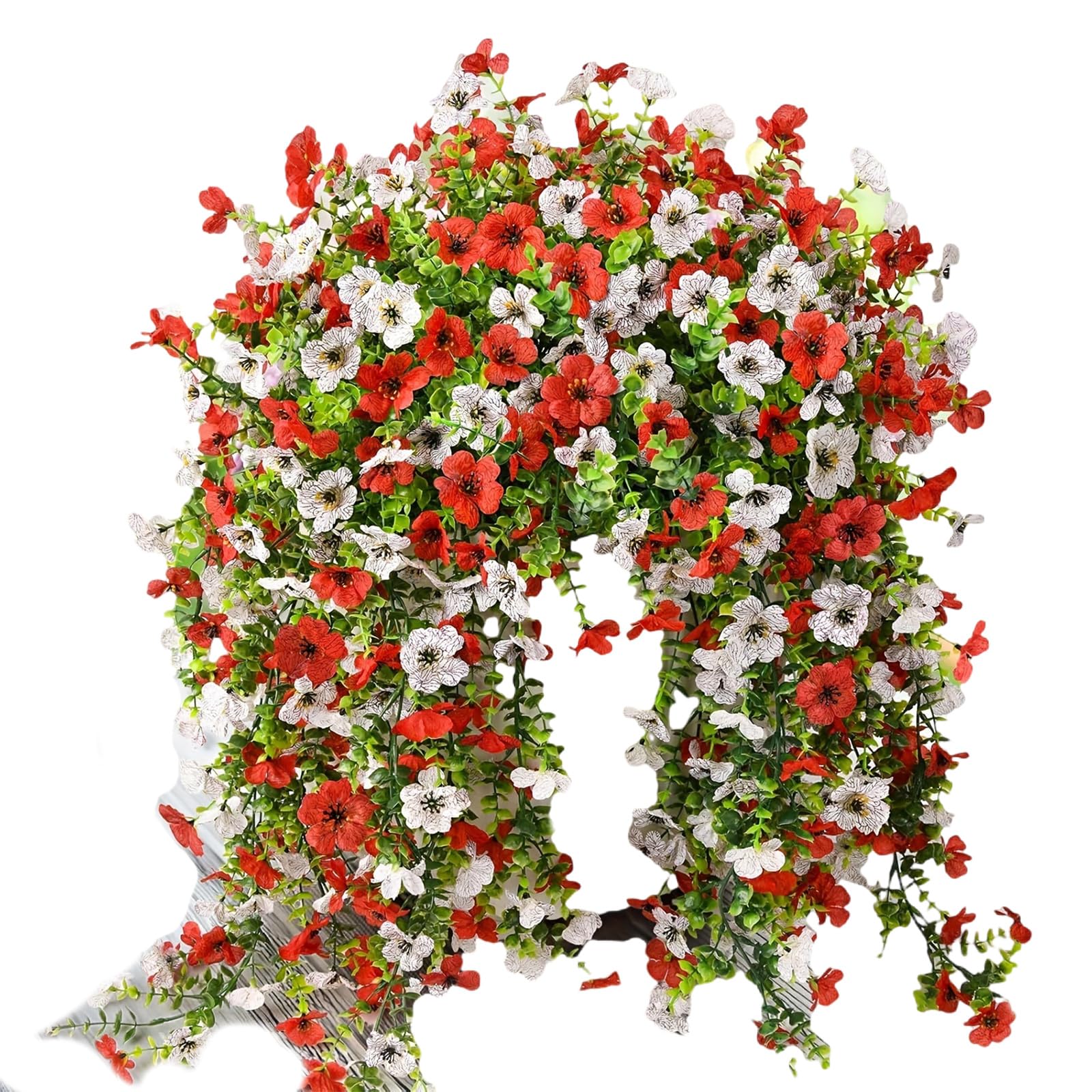 Msioytog 2Pcs Artificial Hanging Plant Flower Bouquets Hanging Vine Plant Drooping for Home Wall Garden Yard Patio Wedding Wall Decoration