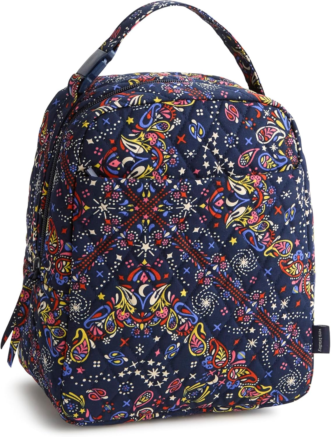 Premium Cotton Large Lunch Bag, Starry Paisley, One Size