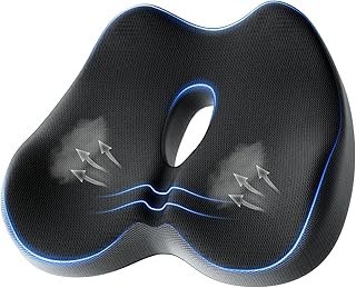 Benazcap Seat Cushion for Office Chair, Donut Cushion for Hemorrhoids, Ergonomic Coccyx Cushion for Sciatica & Tailbone Pain Relief, Donut Pillow - Black&Grey