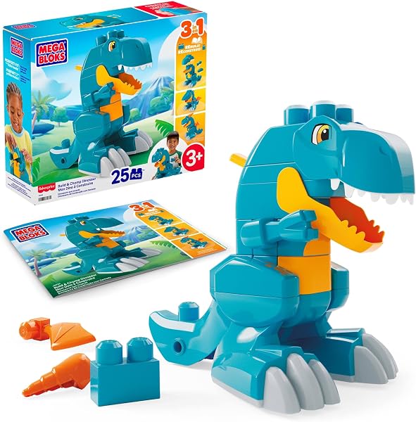 Mega BLOKS Fisher-Price Dinosaure T-Rex à Construire 3-en-1