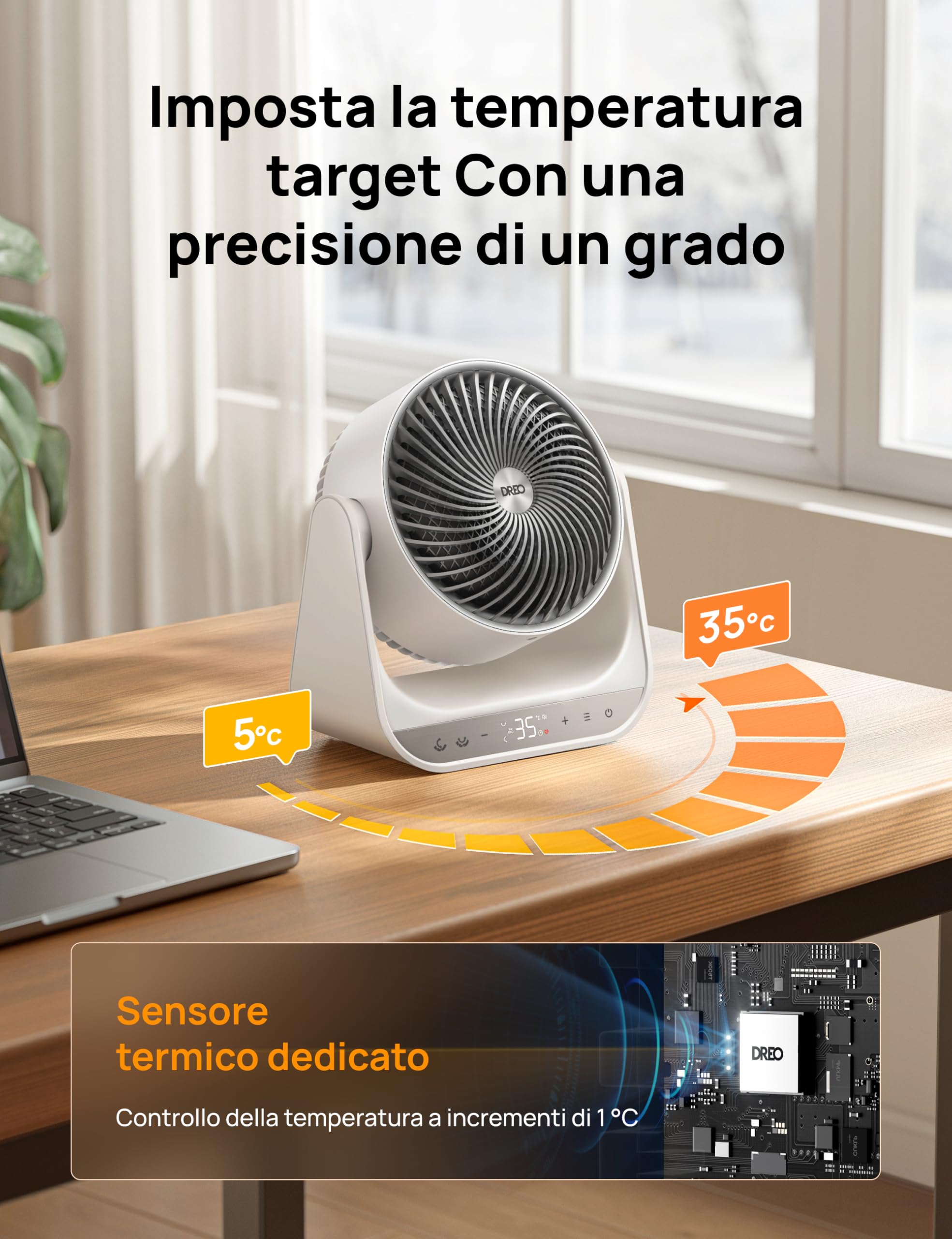 Dreo Stufa elettrica da interno 2000W con telecomando e termostato, 7 modalità, protezione da surriscaldamento e ribaltamento, riscaldatore portatile per tutta la stanza, bianco, dispositivo 714S
