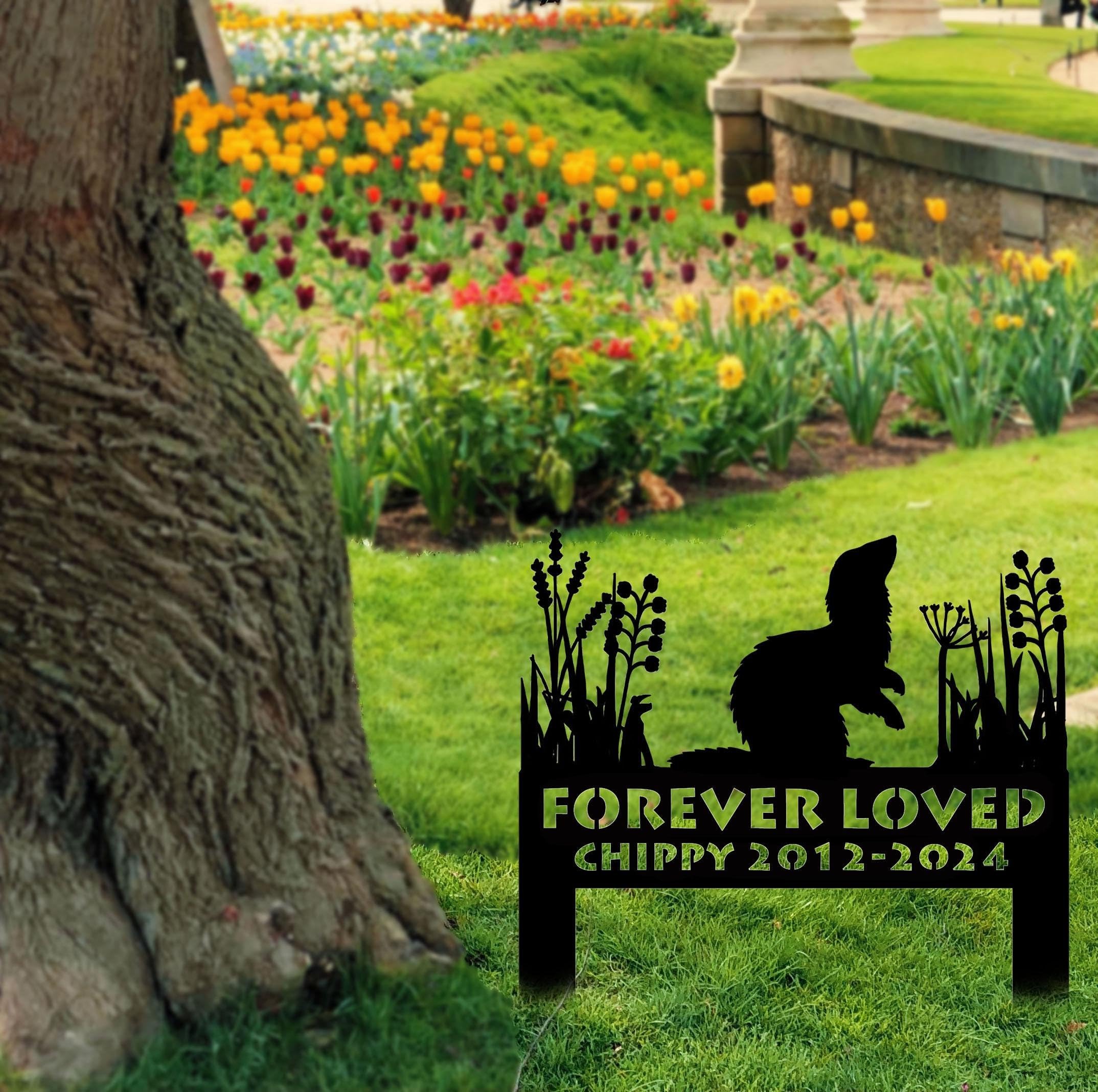 WEIYALIY Ferret Memorial Stake Sign Personalised, Pet Grave Markers Sign, Ferret Pet Loss Gift, Sympathy Sign, Remembrance Stake, Outdoor Garden Decor, Pet Memorial Plaque, Burial Marker