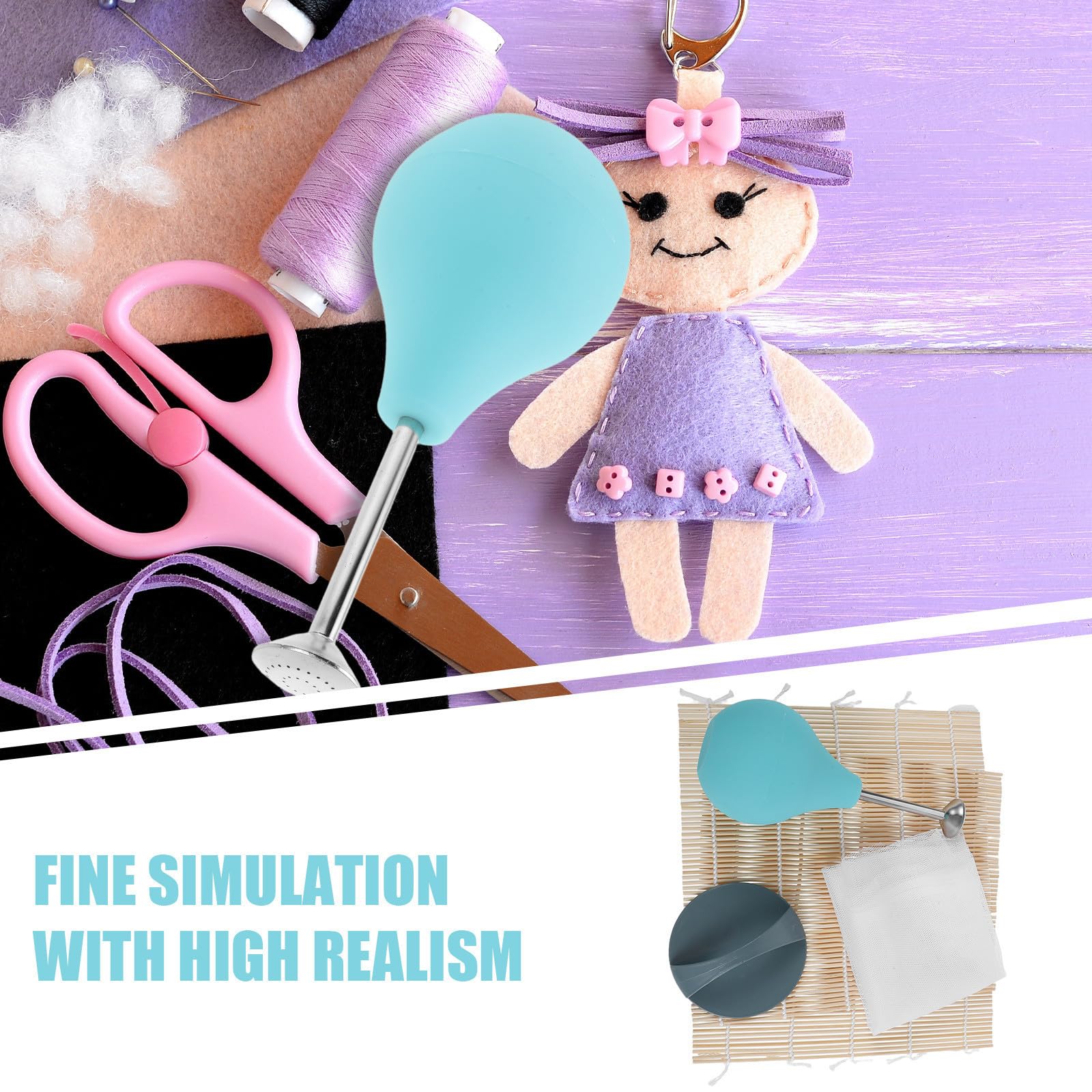 Healeved Herramientas de Fieltro con Esponja Esférica y Fieltro Húmedo para Costuras para Manualidades y Trabajos de Aguja