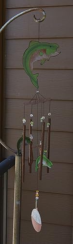 Miniatura 3 de Sunset Vista Designs Catch of the Day - Campanilla de viento de pez, verde, 36 pulgadas de largo