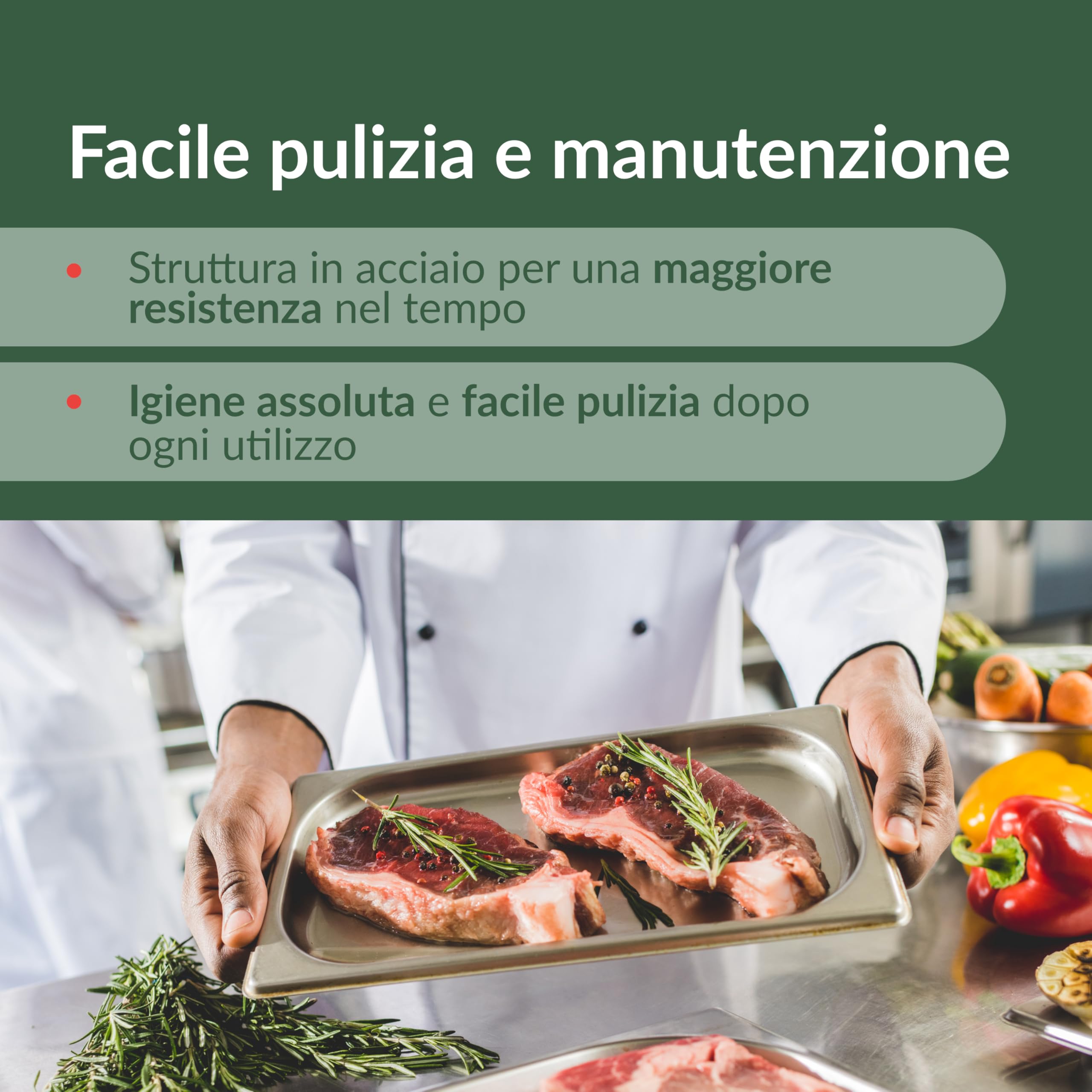 Abbattitore di Temperatura Professionale 5 Teglie 600x400 mm/GN 1/1 - +8°C / -40°C, 0.76 kW, Acciaio Inox, Ideale per Ristorazione, Pasticceria e Catering