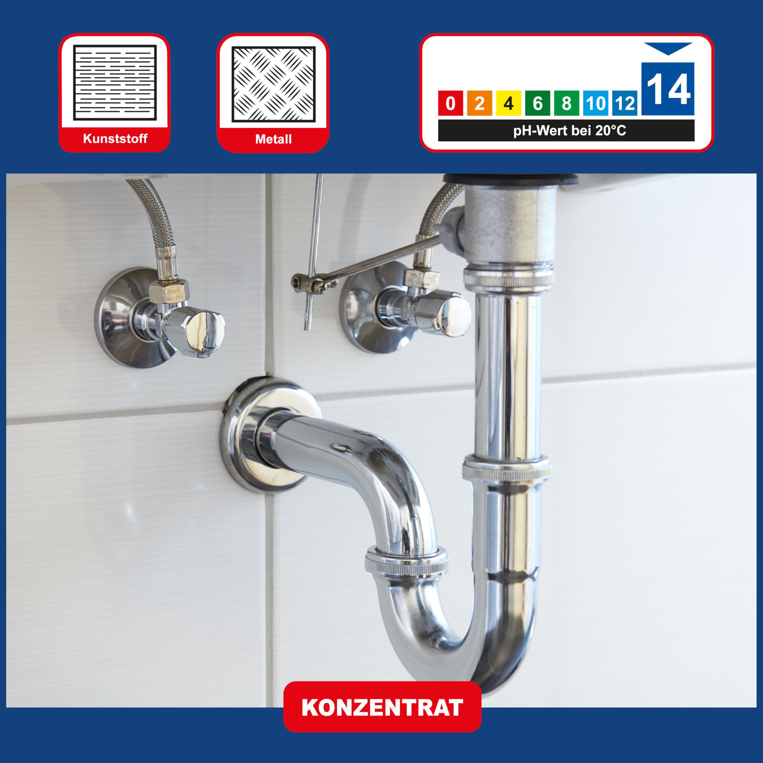 Abflussrohr Reiniger - Konzentrat - rohrfrei Abflussreiniger für Sanitär und Küche - 1 Liter - Made in Germany