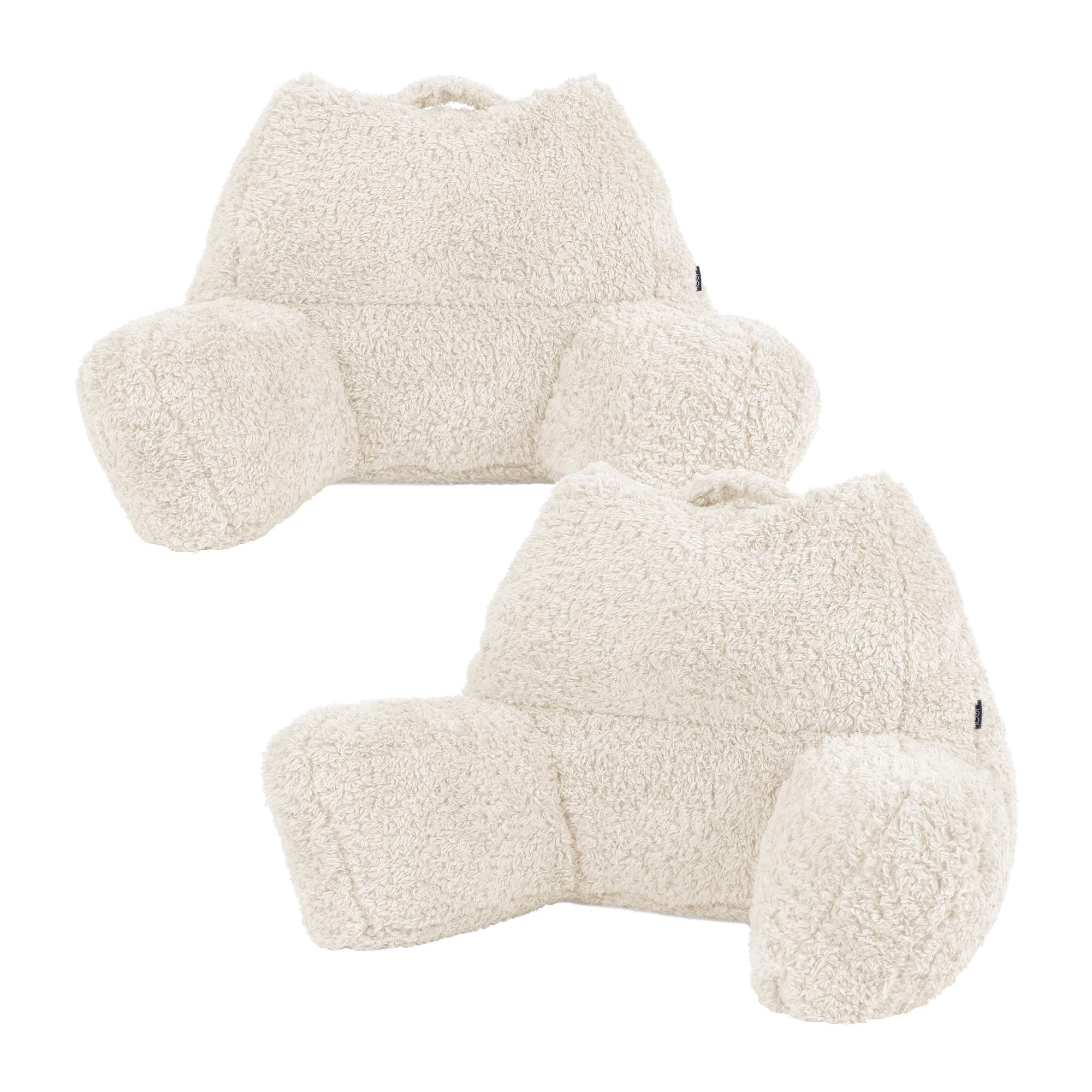 Icon Teddybär Rückenlehne Lesekissen, Beige, 2er Pack
