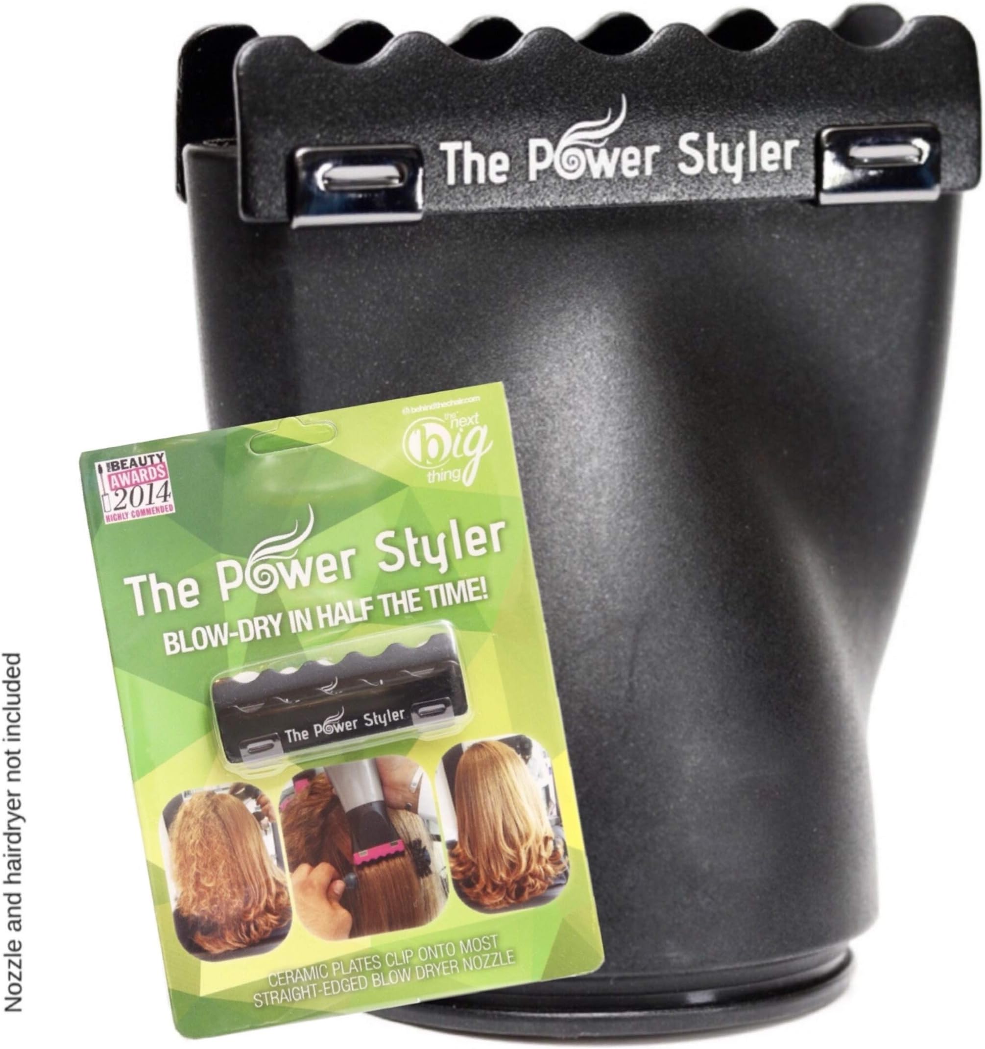 Hair Dryer Nozzle Ceramic Attachment for your Blow Dryer, for Women, create Smooth, Shiny, Frizz free Volumised Hair, Save Time, get Results of Hair Straightener or Curling Iron by The Power Styler